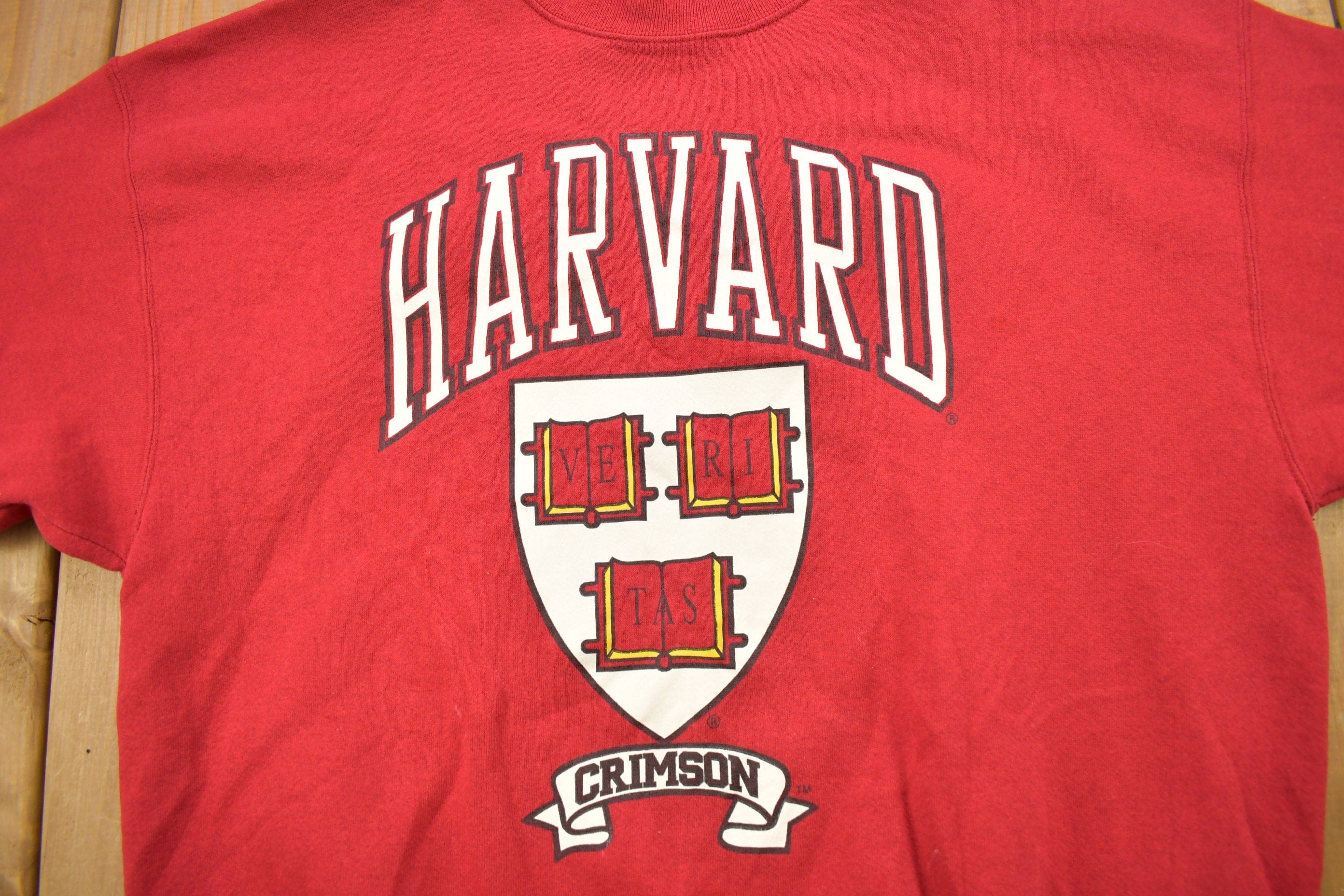 Vintage 1990s Harvard University Crimson Collegiate Heavy Weight Crewneck Men's XL - Image 3