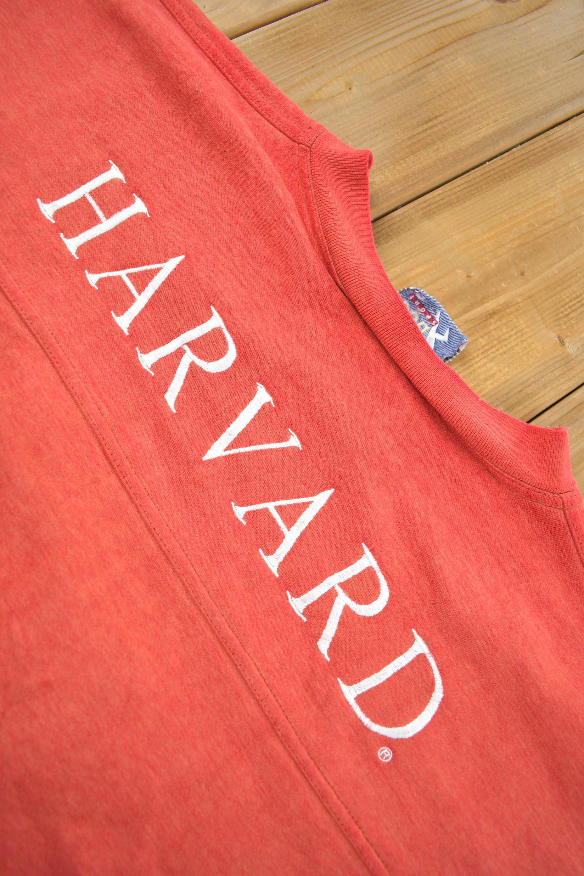 Vintage 1990s Harvard University Crimson NCAA Collegiate Crewneck Men's 2XL - Image 4