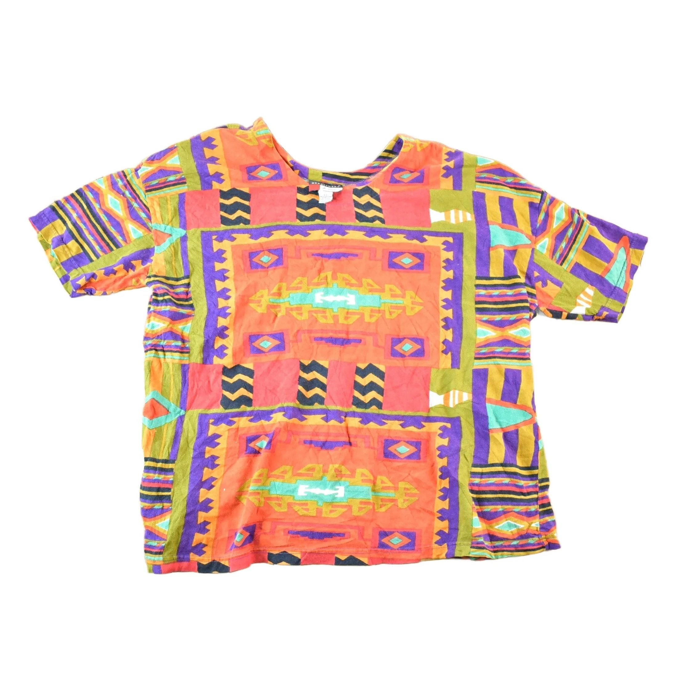 Vintage 1990s Headliners For Women Souvenir Abstract Print T-Shirt Womens XL