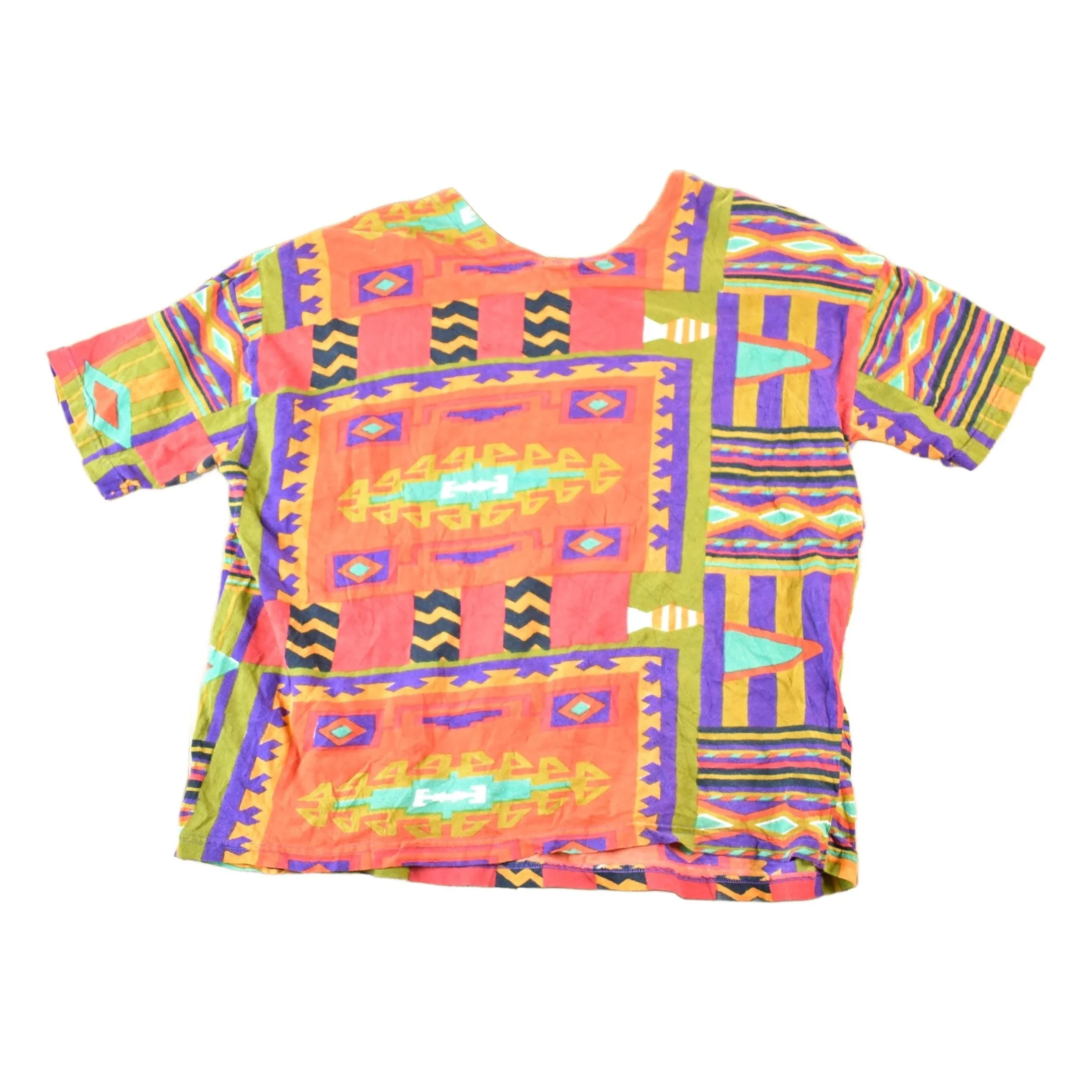 Vintage 1990s Headliners For Women Souvenir Abstract Print T-Shirt Womens XL - Image 2