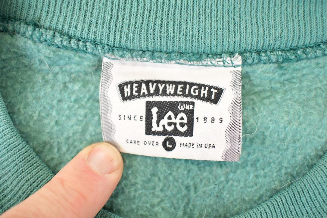 Vintage 1990s Heavyweight Lee Blank Crewneck Sweatshirt Mens L - Image 3