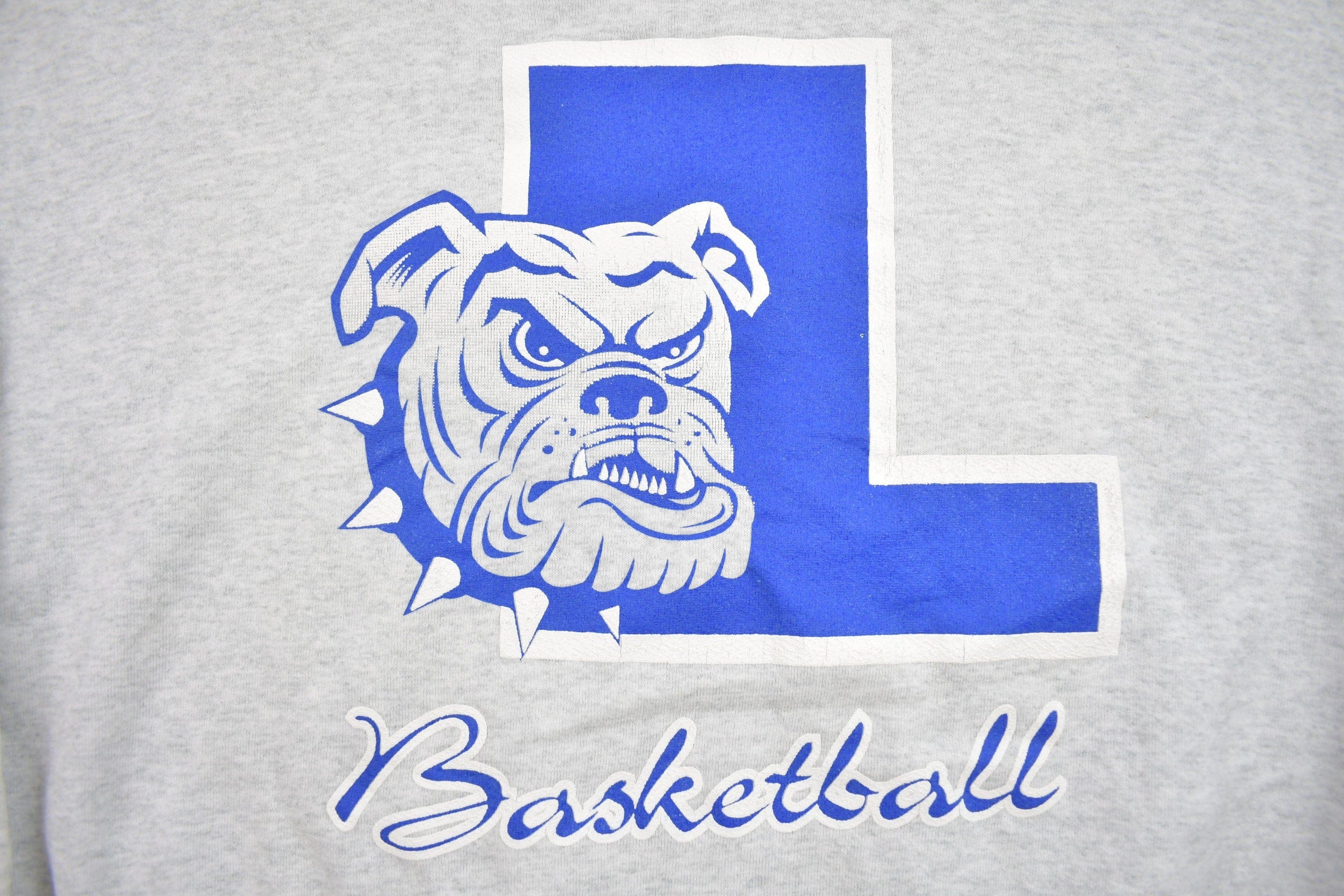 Vintage 1990s High School Basketball Bulldogs Graphic Collegiate Crewneck Men's Large - Image 3