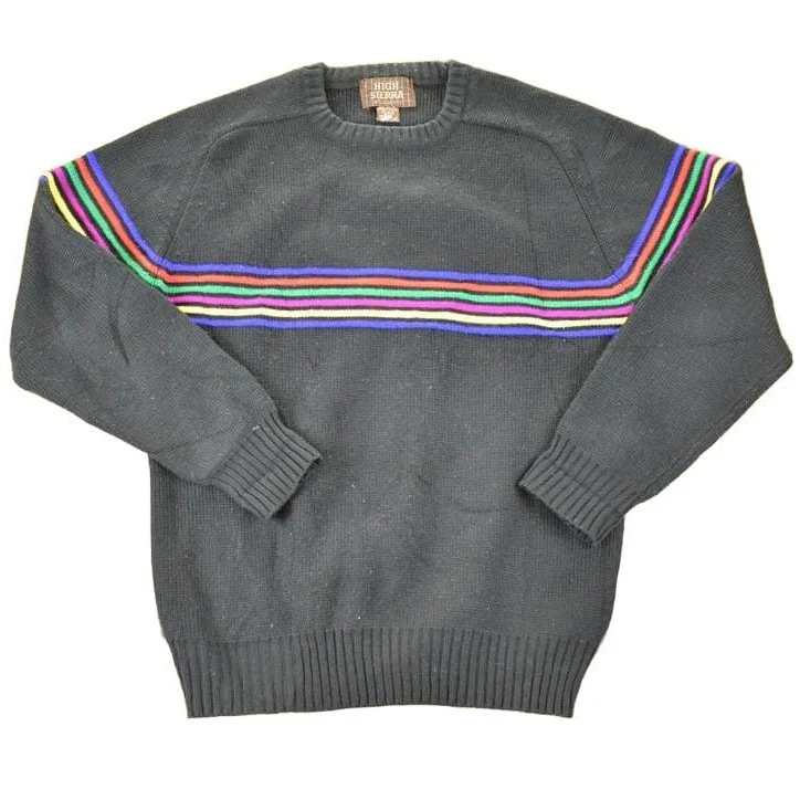 Vintage 1990s High Sierra Striped Knit Crewneck Sweater Men's M