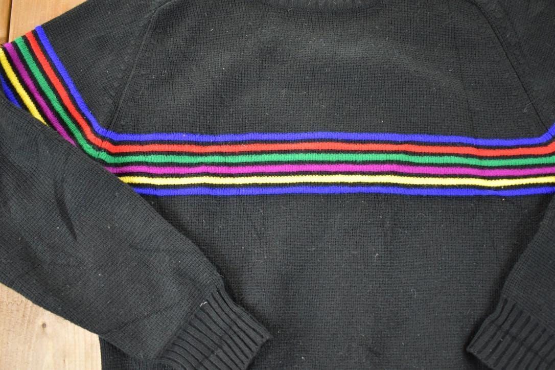 Vintage 1990s High Sierra Striped Knit Crewneck Sweater Men's M - Image 3