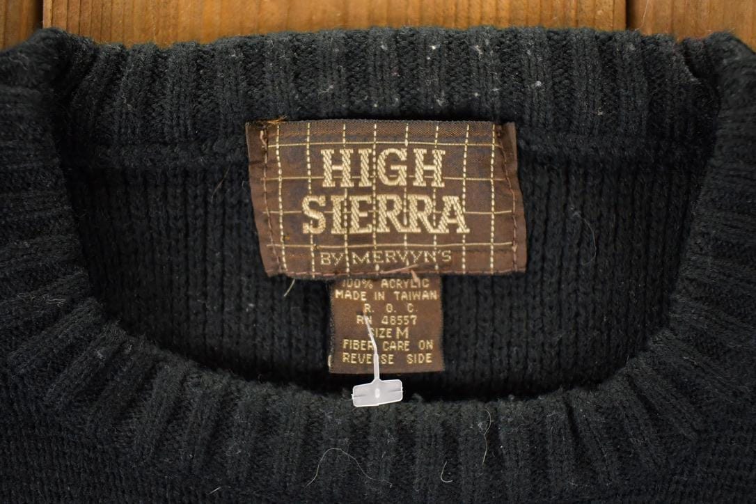 Vintage 1990s High Sierra Striped Knit Crewneck Sweater Men's M - Image 4