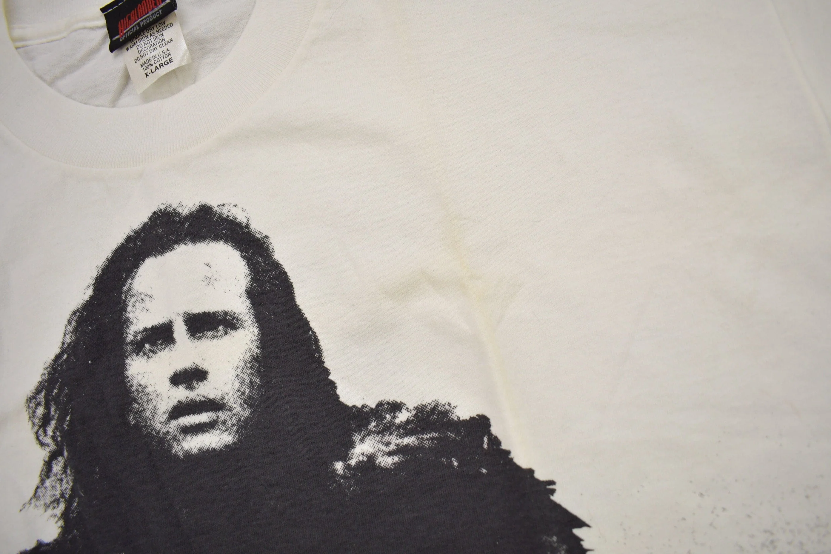 Vintage 1990s Highlander All Over Print Movie Promo T-shirt Men's XL - Image 4