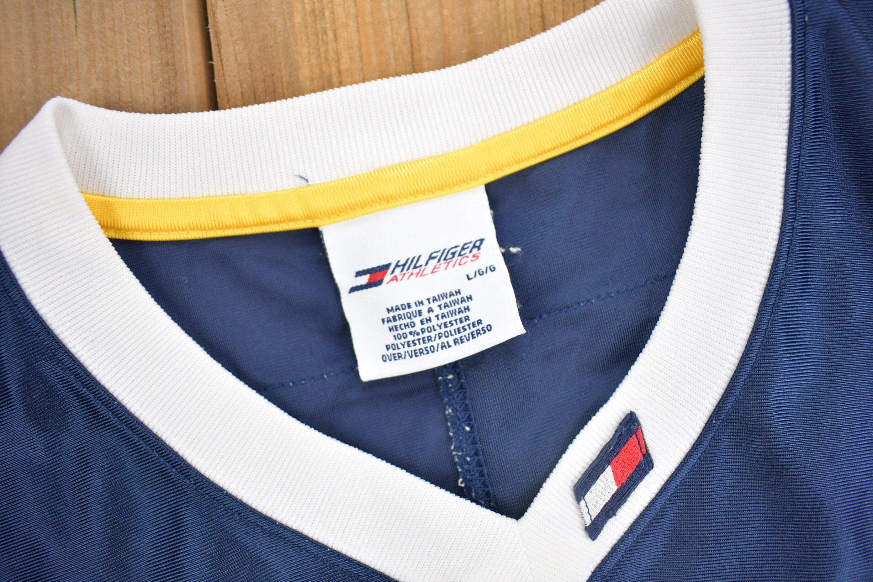 Vintage 1990s Hilfiger Athletics Football Jersey Men's XL - Image 4