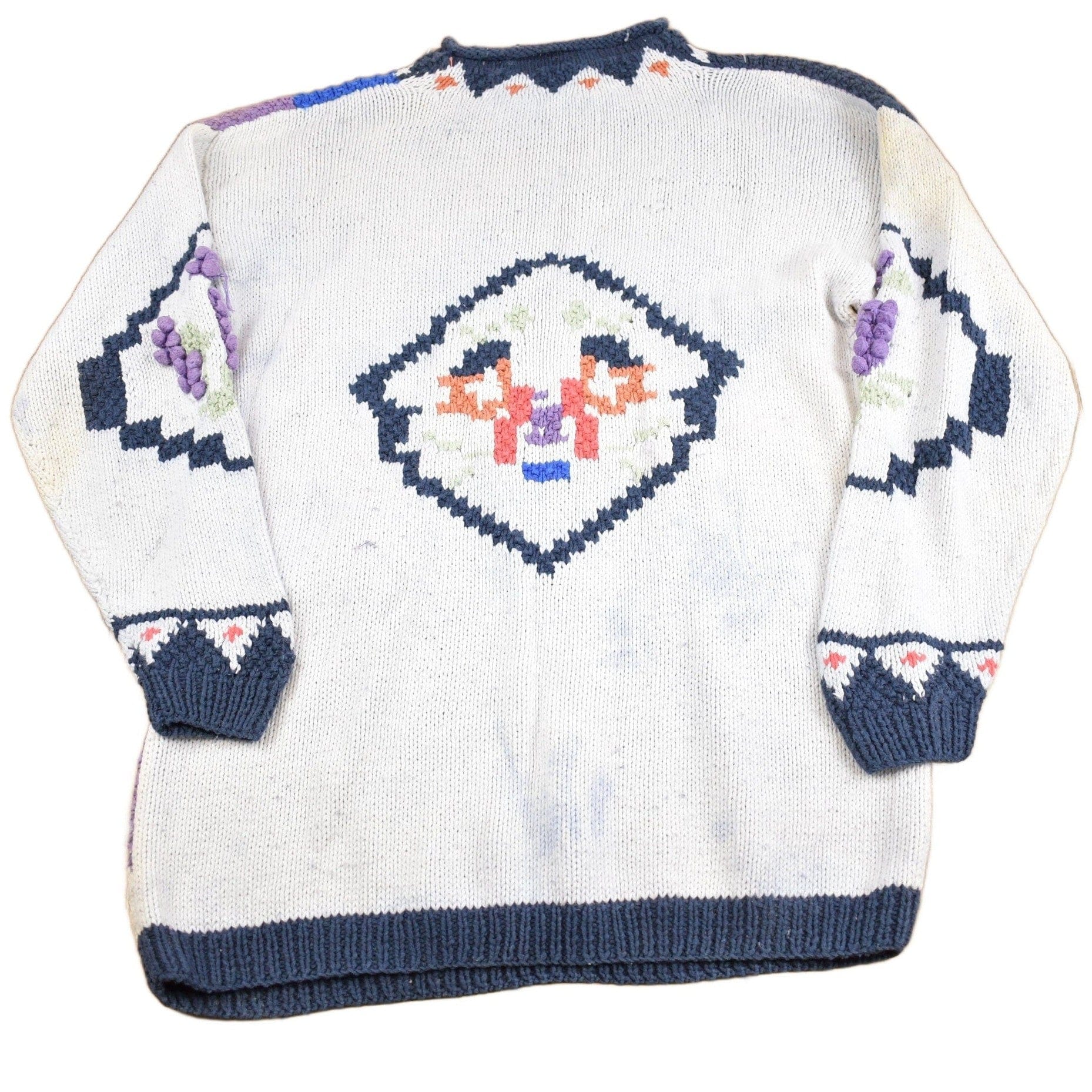 Vintage 1990s Hunt Club Southwestern Sun Theme Knit Sweater Men's Medium - Image 2
