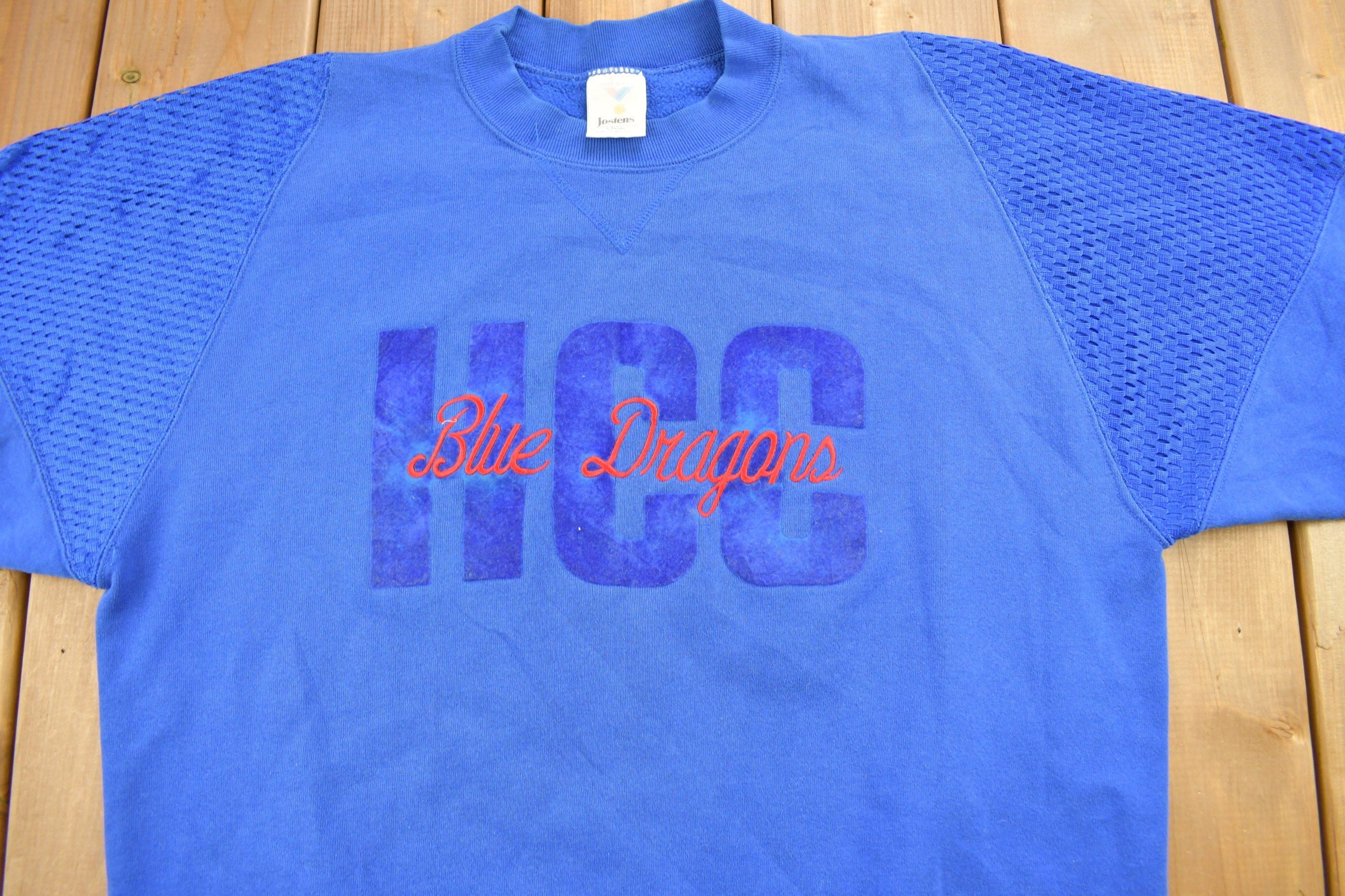 Vintage 1990s Hutchinson Blue Dragons Collegiate Crewneck Men's XL - Image 3