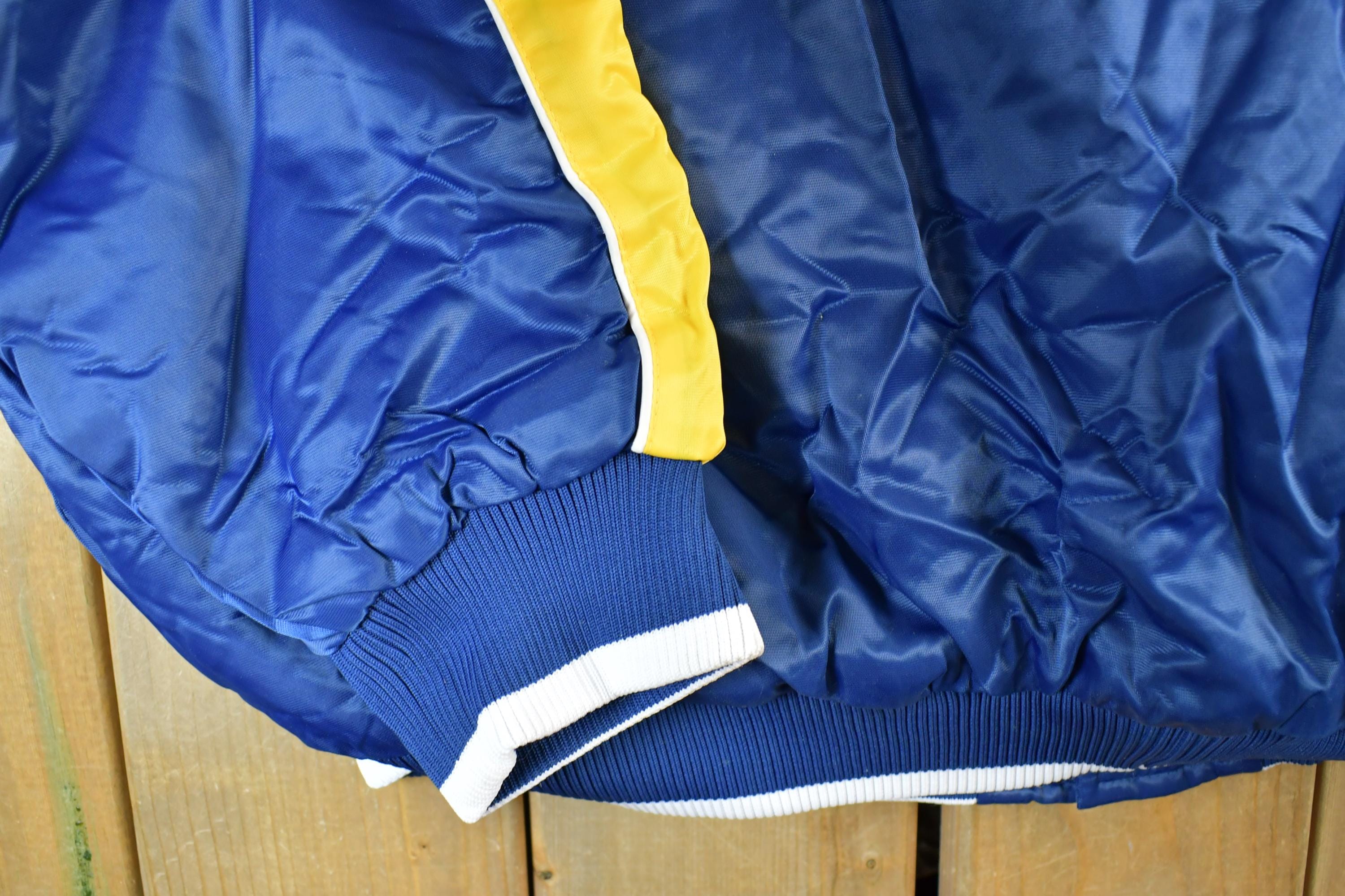 Vintage 1990s Indiana Pacers NBA Hardwood Classics Puffer Bomber Basketball Warm Up Jacket Men's 2XL - Image 5