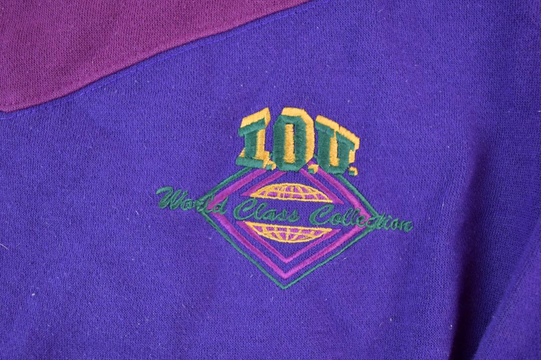 Vintage 1990s IOU Colour Block Crewneck Sweatshirt Men's XL - Image 4