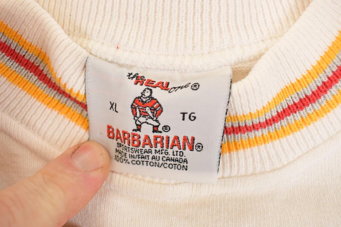 Vintage 1990s Iowa State Barbarian Rugby Crewneck Shirt Men's L - Image 4