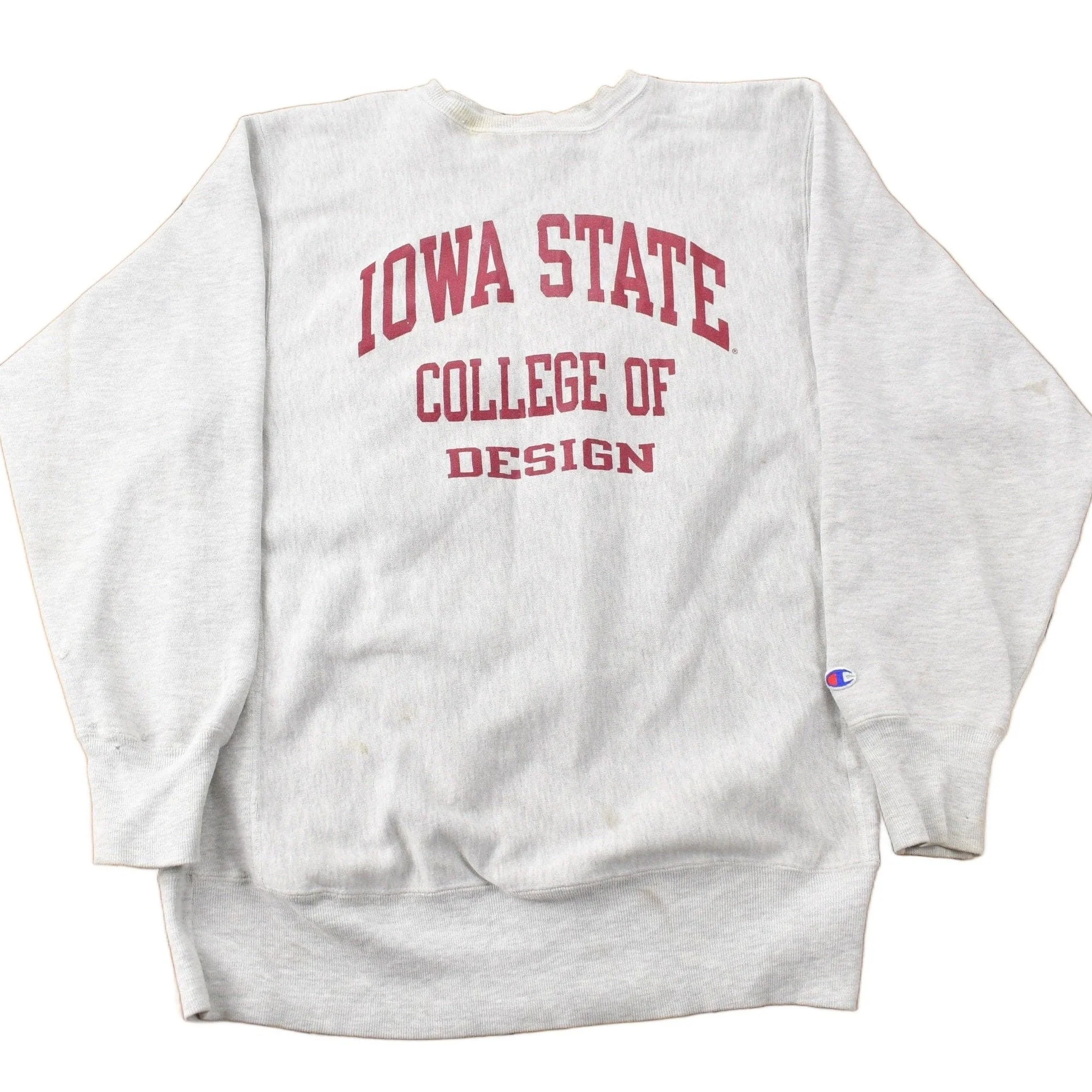 Vintage 1990s Iowa State College of Design Champion Reverse Weave Crewneck Sweatshirt Men's XL