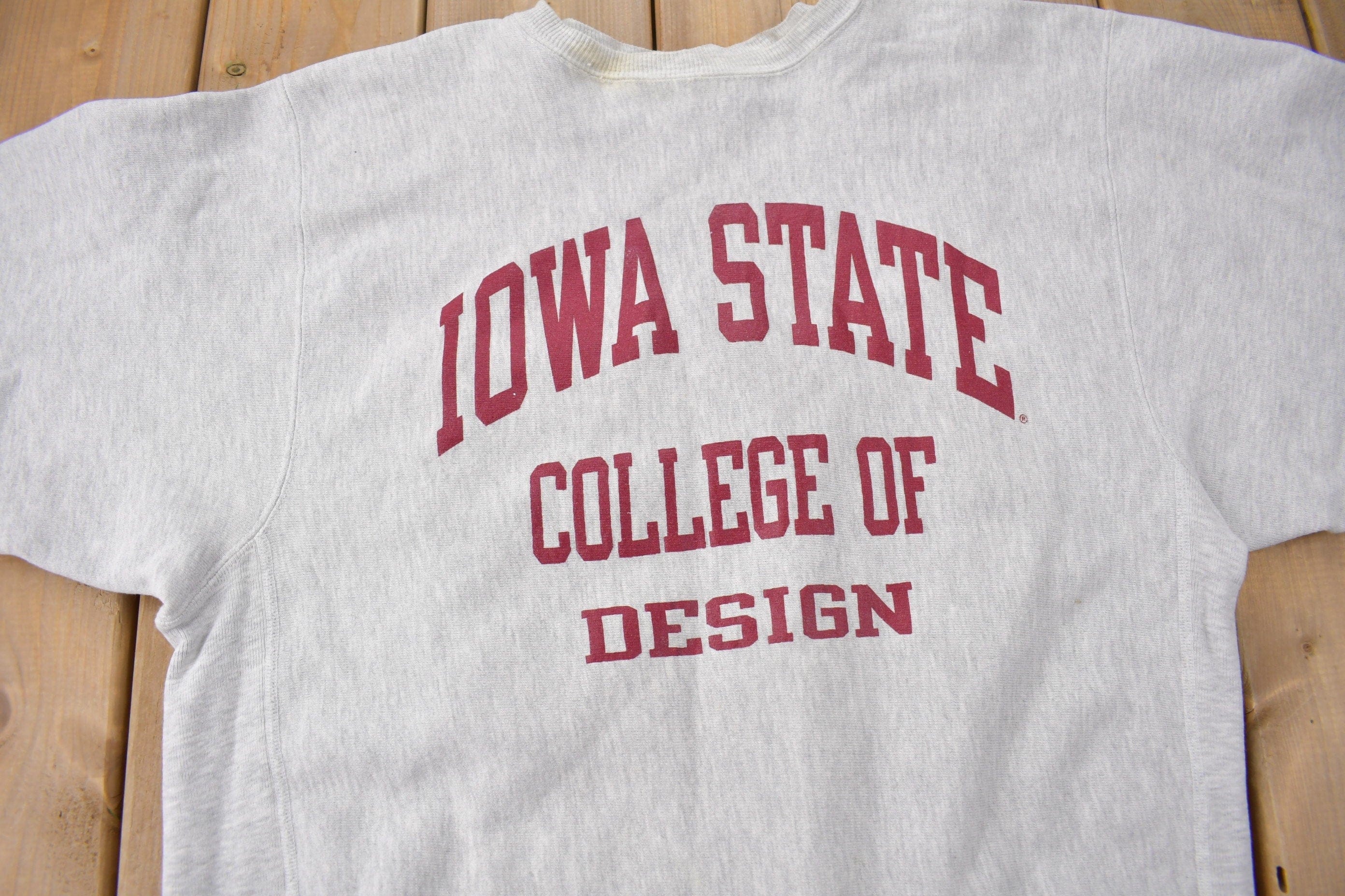 Vintage 1990s Iowa State College of Design Champion Reverse Weave Crewneck Sweatshirt Men's XL - Image 3