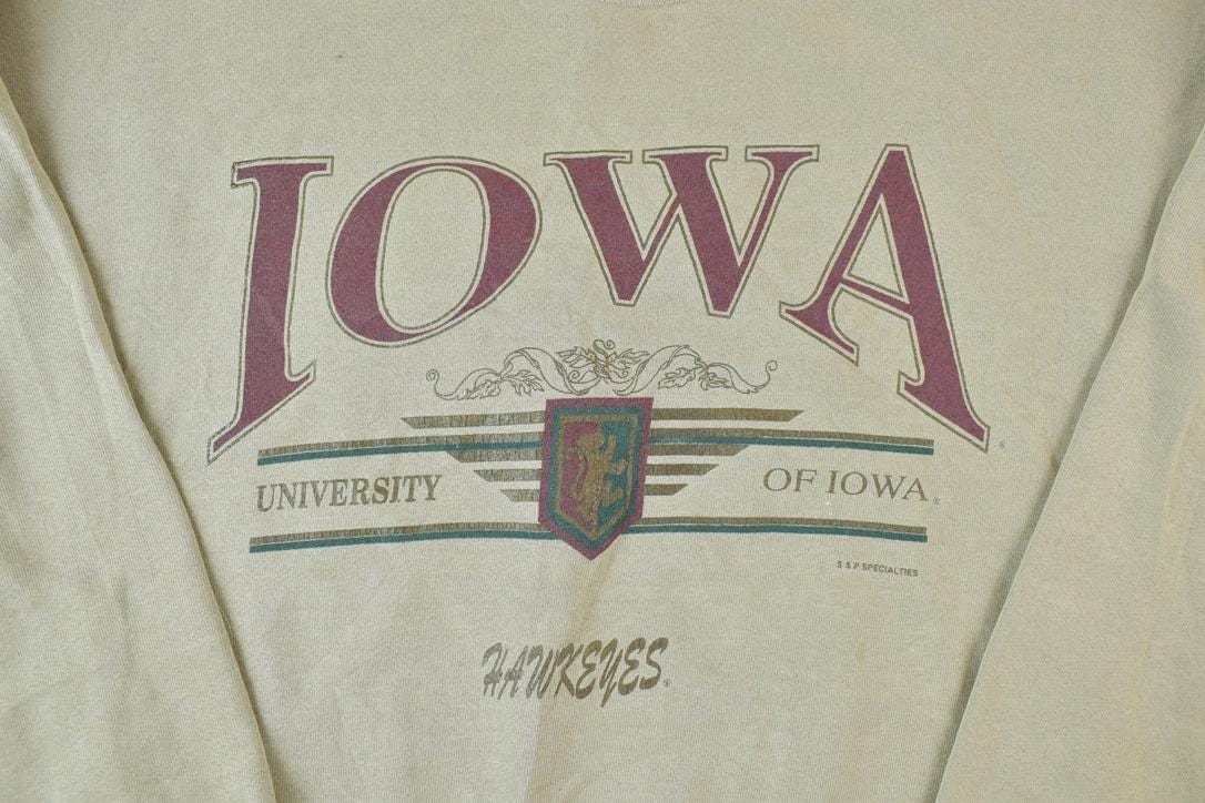 Vintage 1990s Iowa University Collegiate Crewneck Men's XL - Image 4
