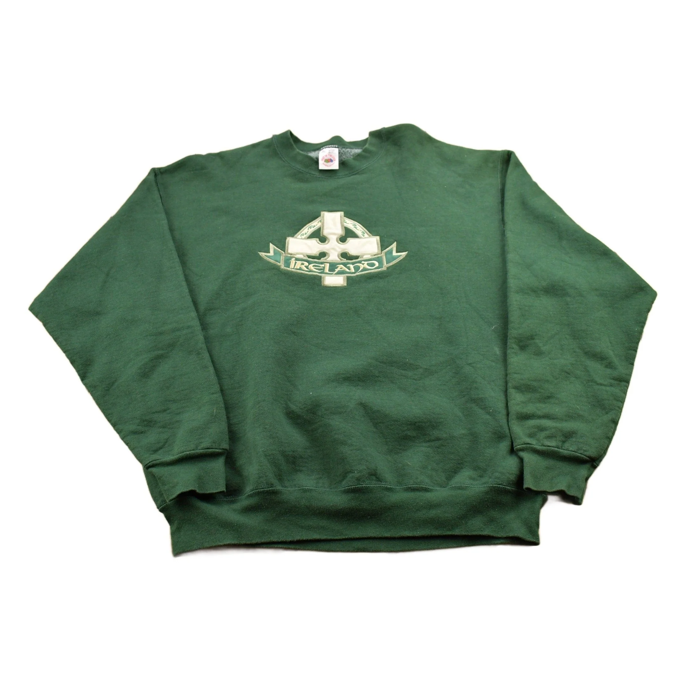 Vintage 1990s Ireland Celtic Cross Crewneck Sweatshirt Men's XL