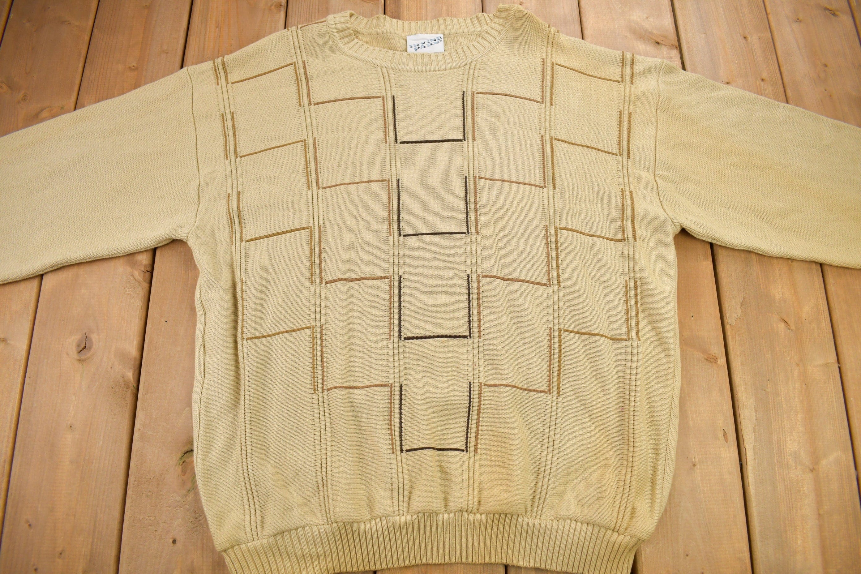 Vintage 1990s Irvine Park Knitted Crewneck Sweater Men's XL - Image 3