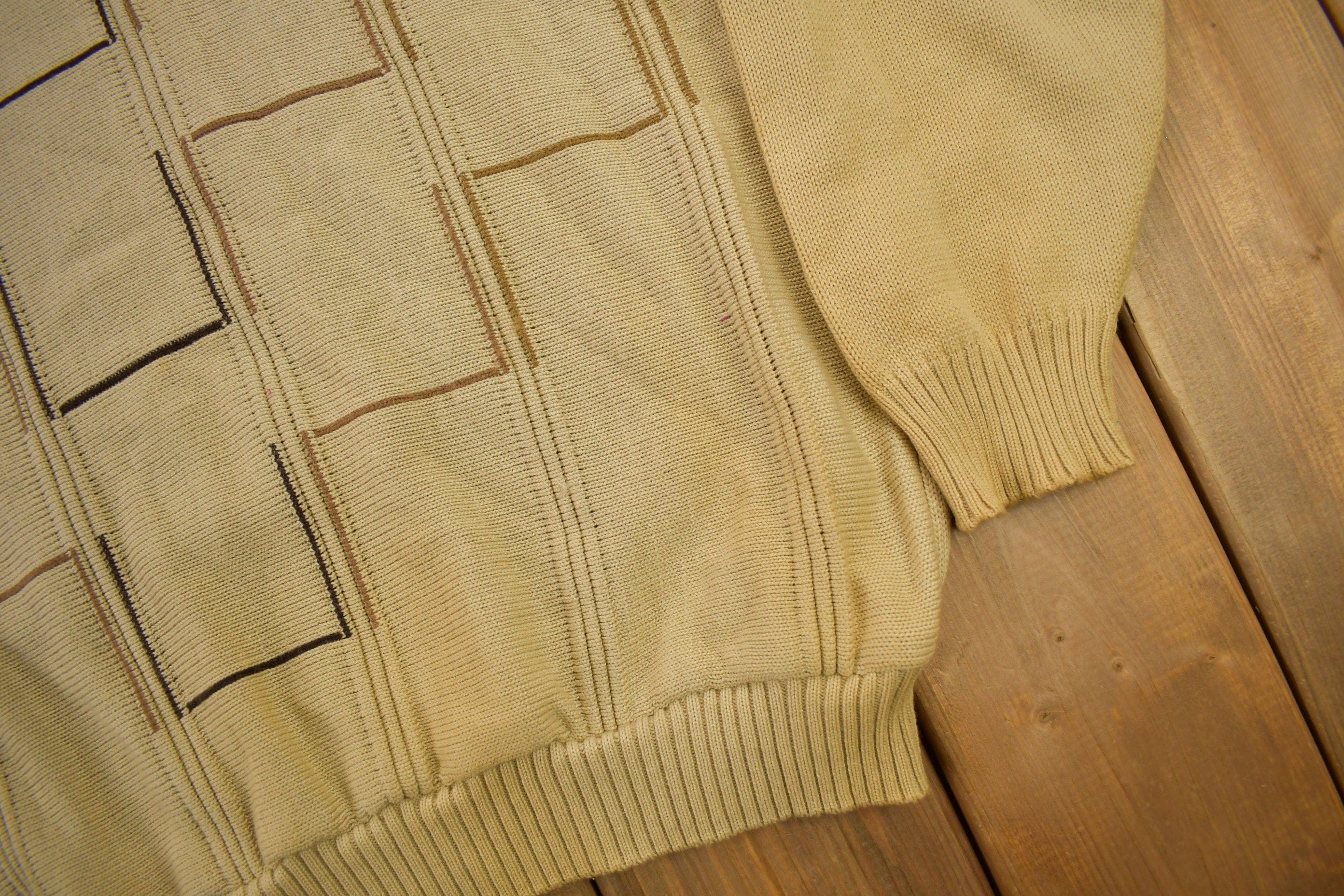 Vintage 1990s Irvine Park Knitted Crewneck Sweater Men's XL - Image 4