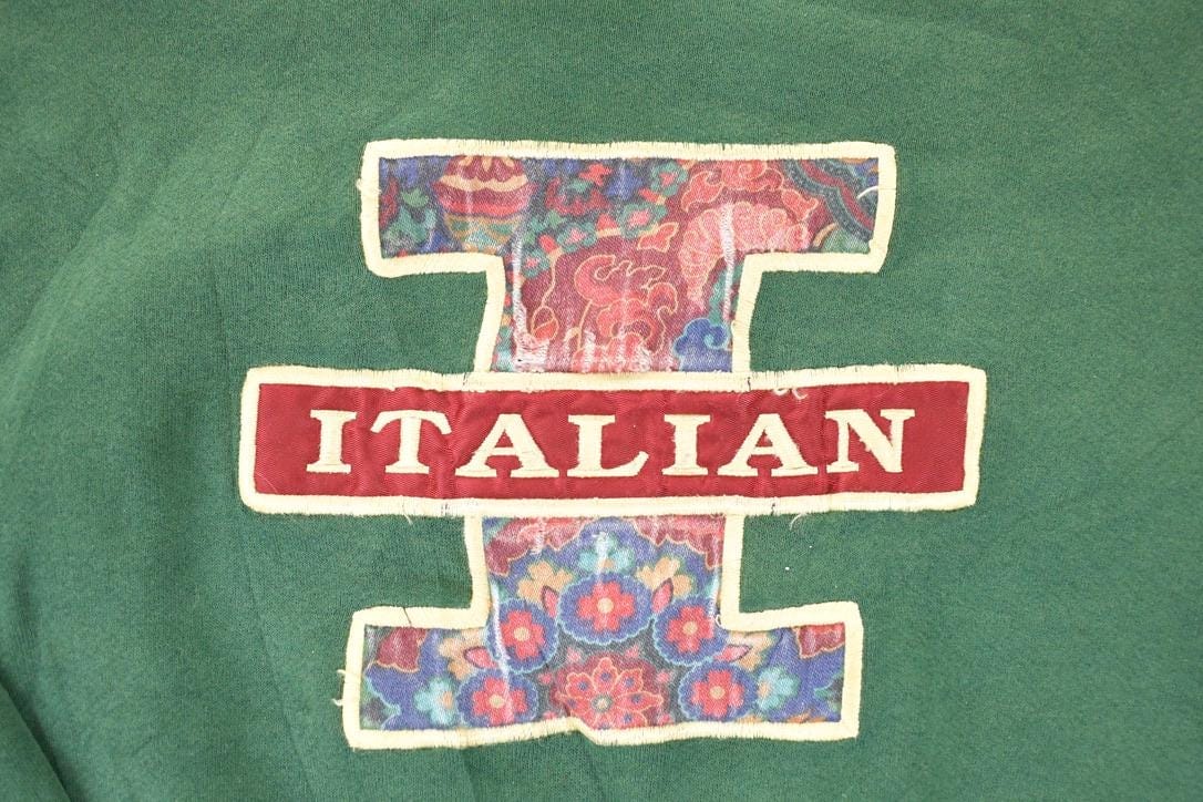Vintage 1990s Italian Big L Patch Crewneck Sweatshirt Men's L - Image 3