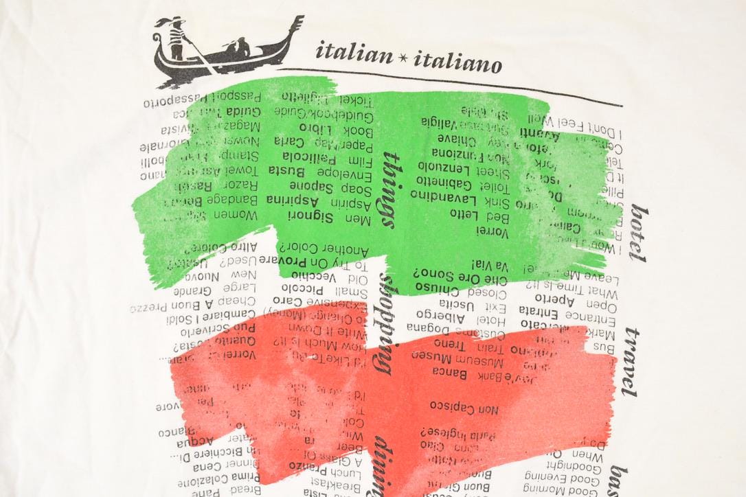 Vintage 1990s Italiano Souvenir Travel T-Shirt Men's M - Image 3