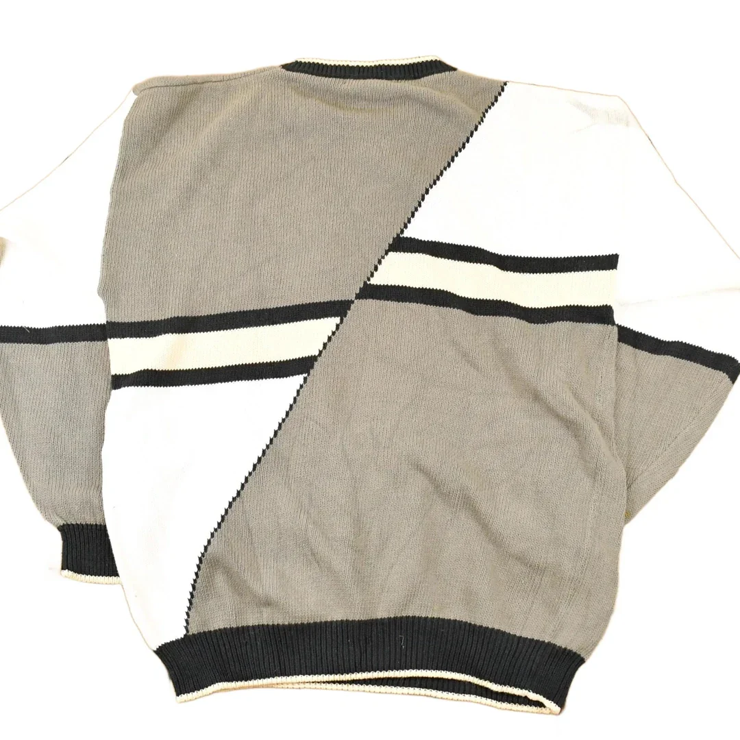 Vintage 1990s Izod Club Abstract Knit Crewneck Sweater Mens L - Image 2