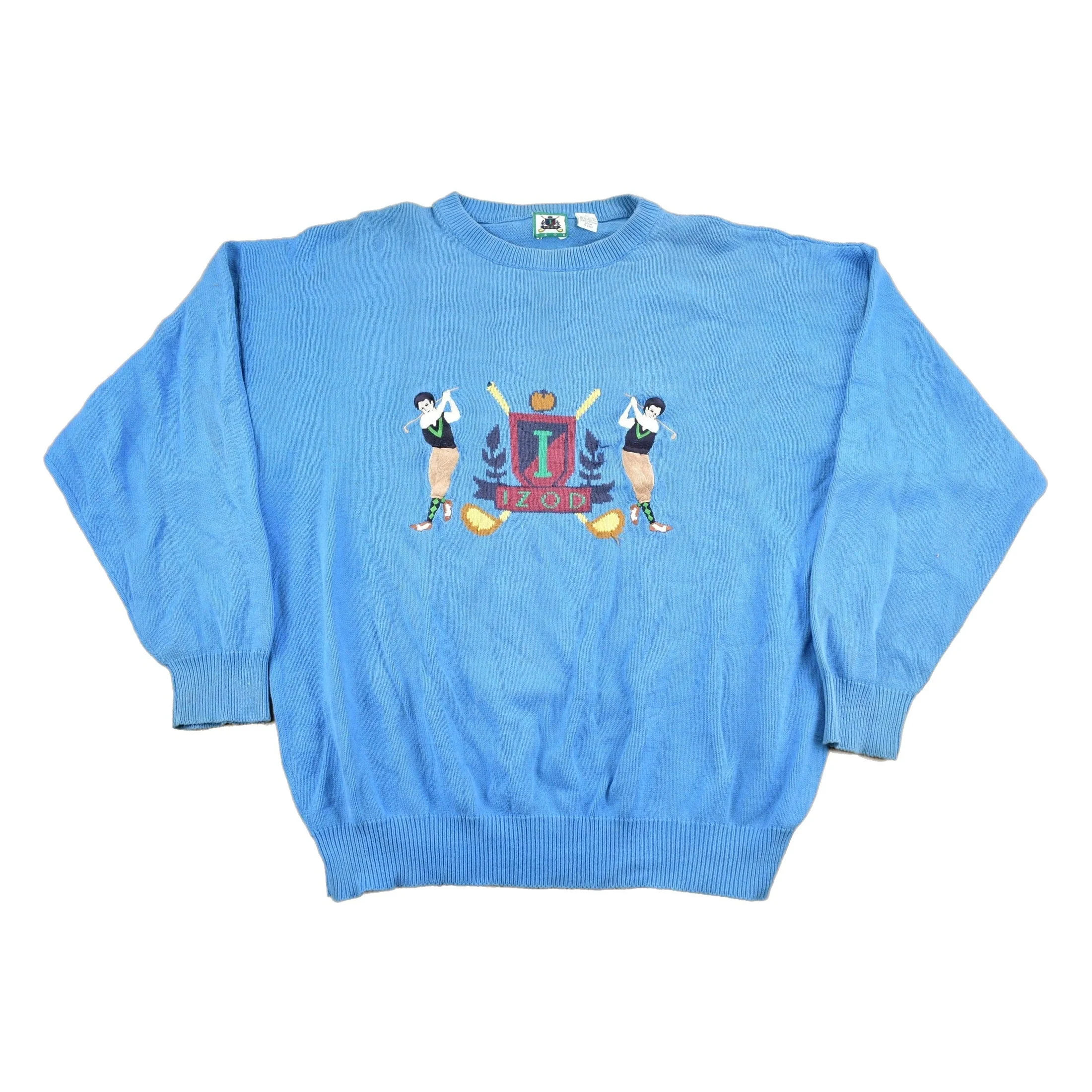Vintage 1990s IZOD Golfing Theme Knitted Crewneck Men's XL