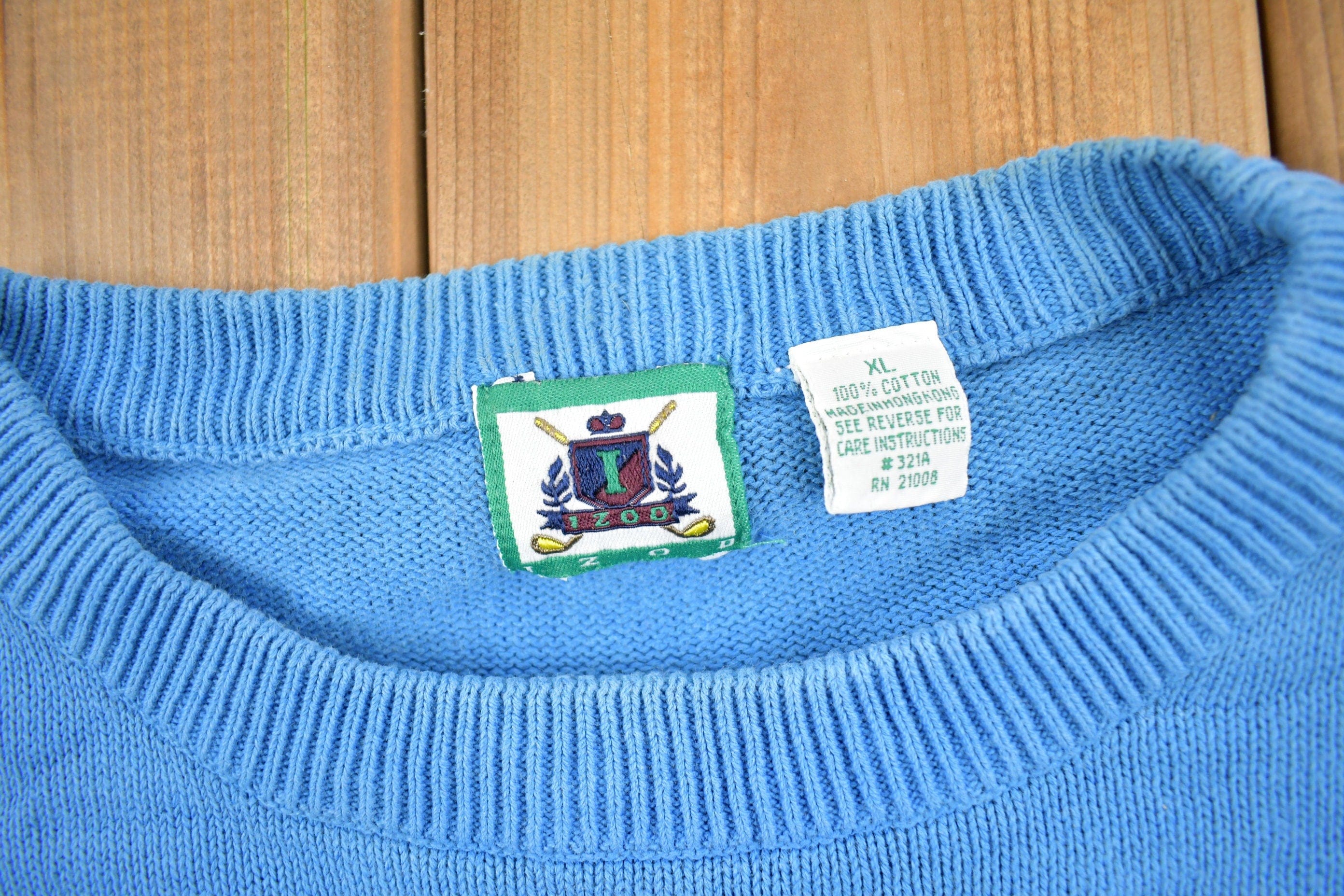 Vintage 1990s IZOD Golfing Theme Knitted Crewneck Men's XL - Image 6