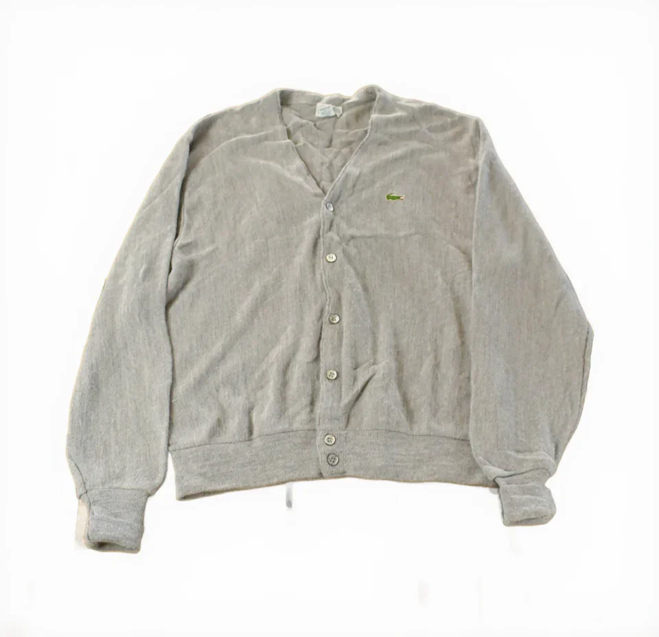 Vintage 1980s Izod Lacoste Knit Cardigan Sweater Men's Large