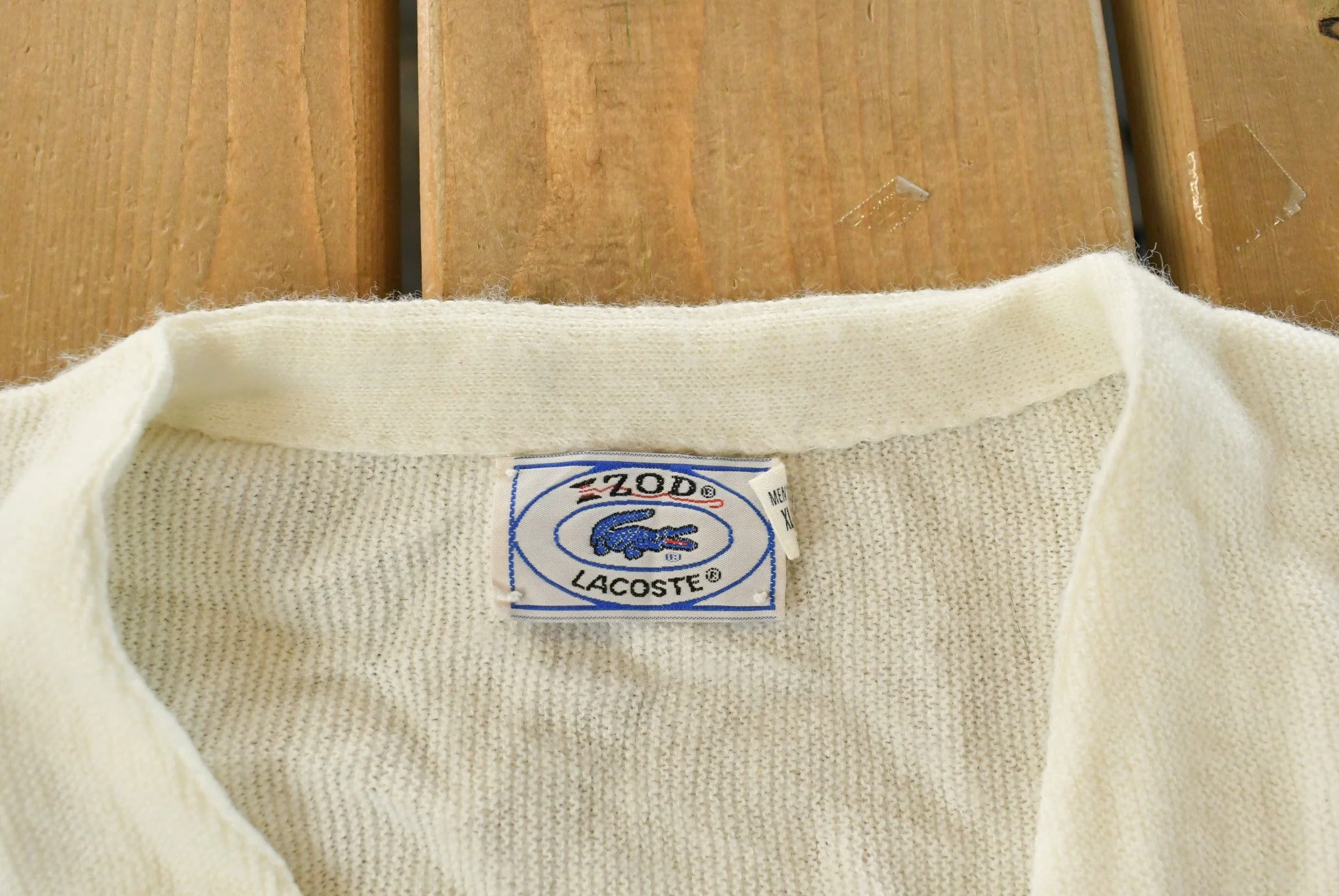 Vintage 1980s Izod Lacoste Knit Cardigan Sweater Men's XL - Image 5