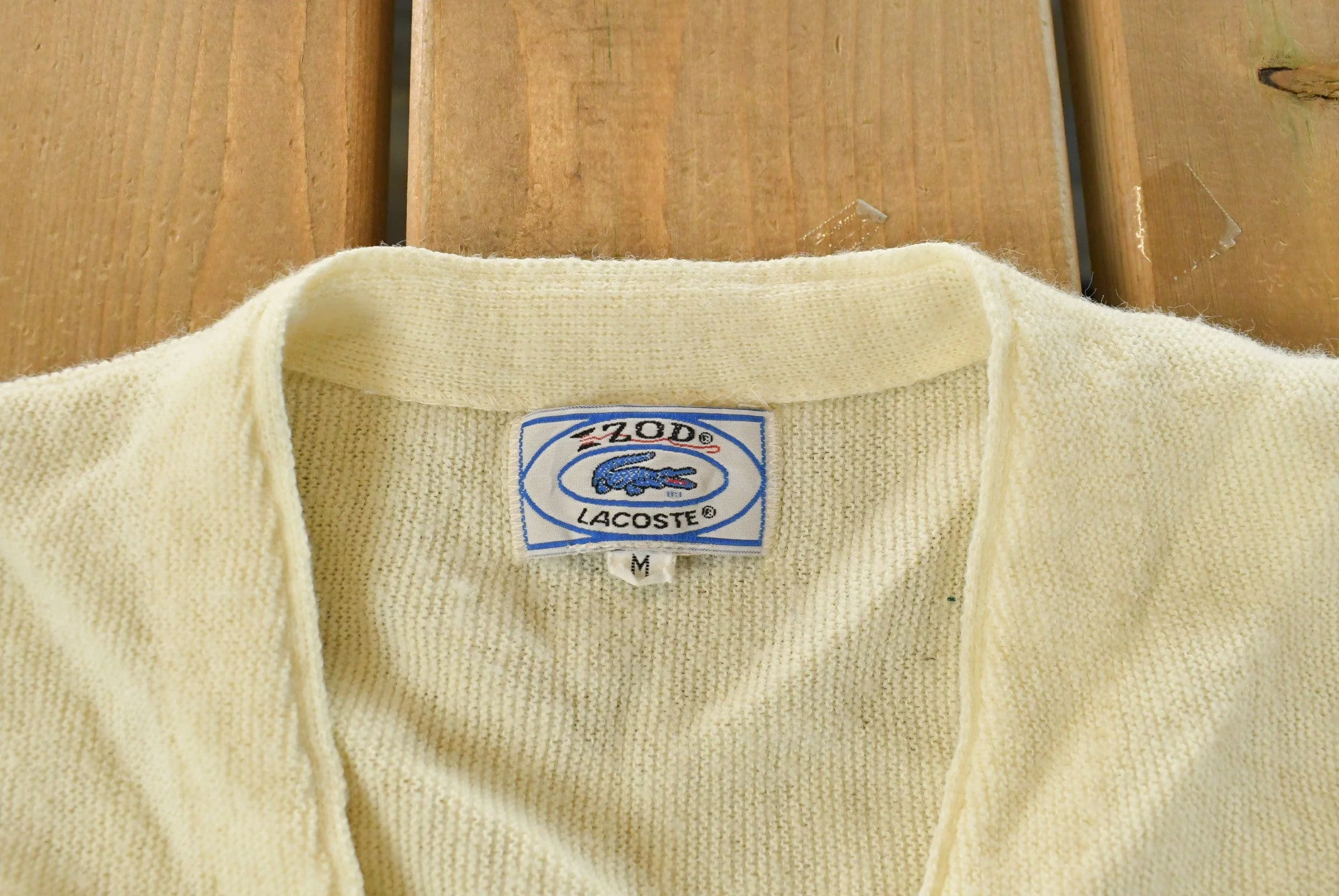 Vintage 1980s Izod Lacoste Knit Cardigan Sweater Men's Medium - Image 5