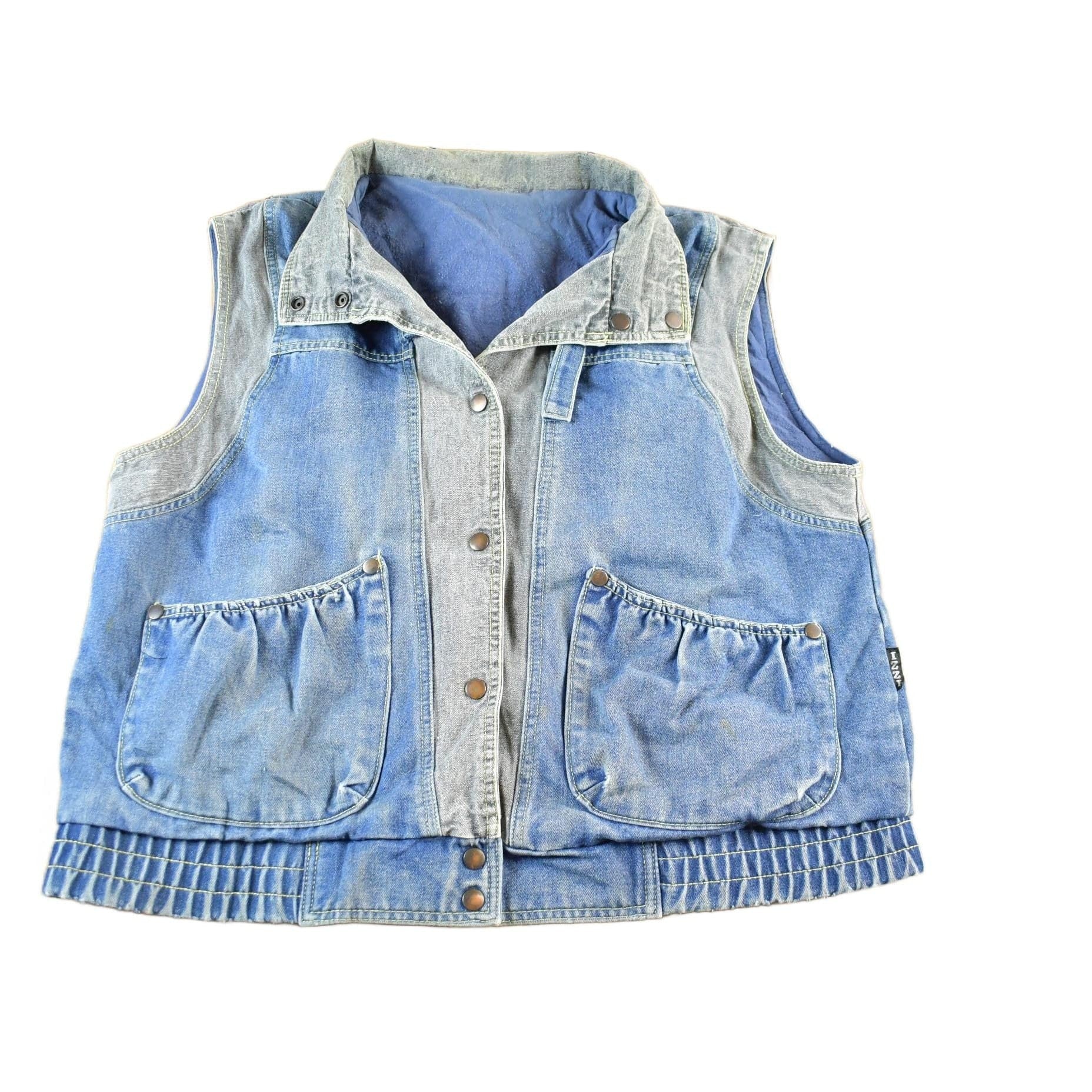 Vintage 1990s IZZI Denim Jean Jacket Vest Men's Large