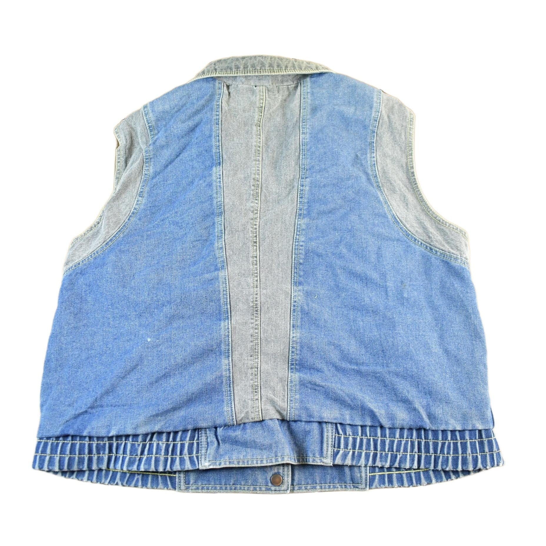Vintage 1990s IZZI Denim Jean Jacket Vest Men's Large - Image 2