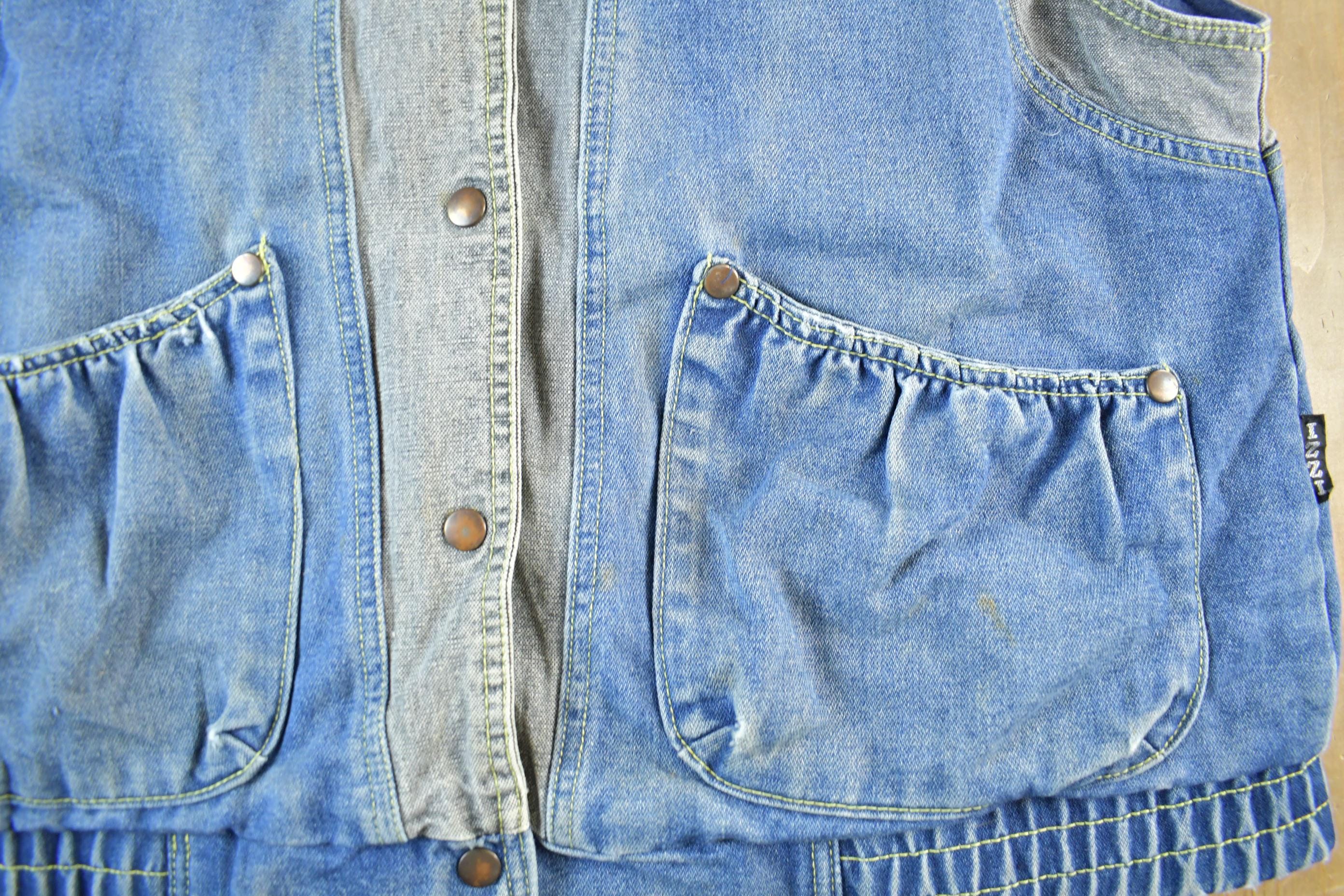 Vintage 1990s IZZI Denim Jean Jacket Vest Men's Large - Image 3