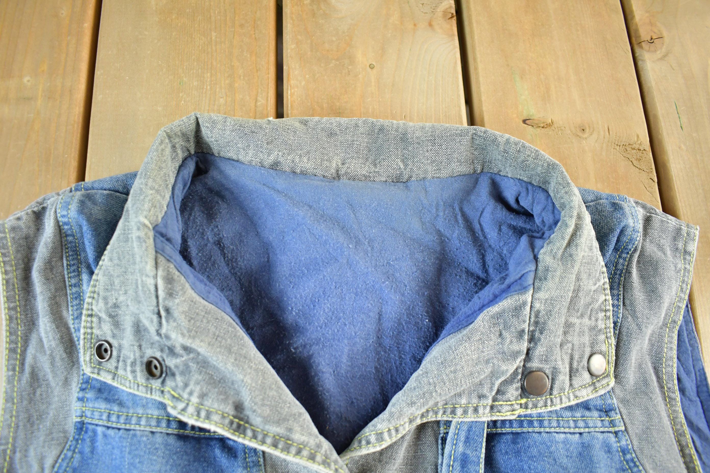 Vintage 1990s IZZI Denim Jean Jacket Vest Men's Large - Image 4