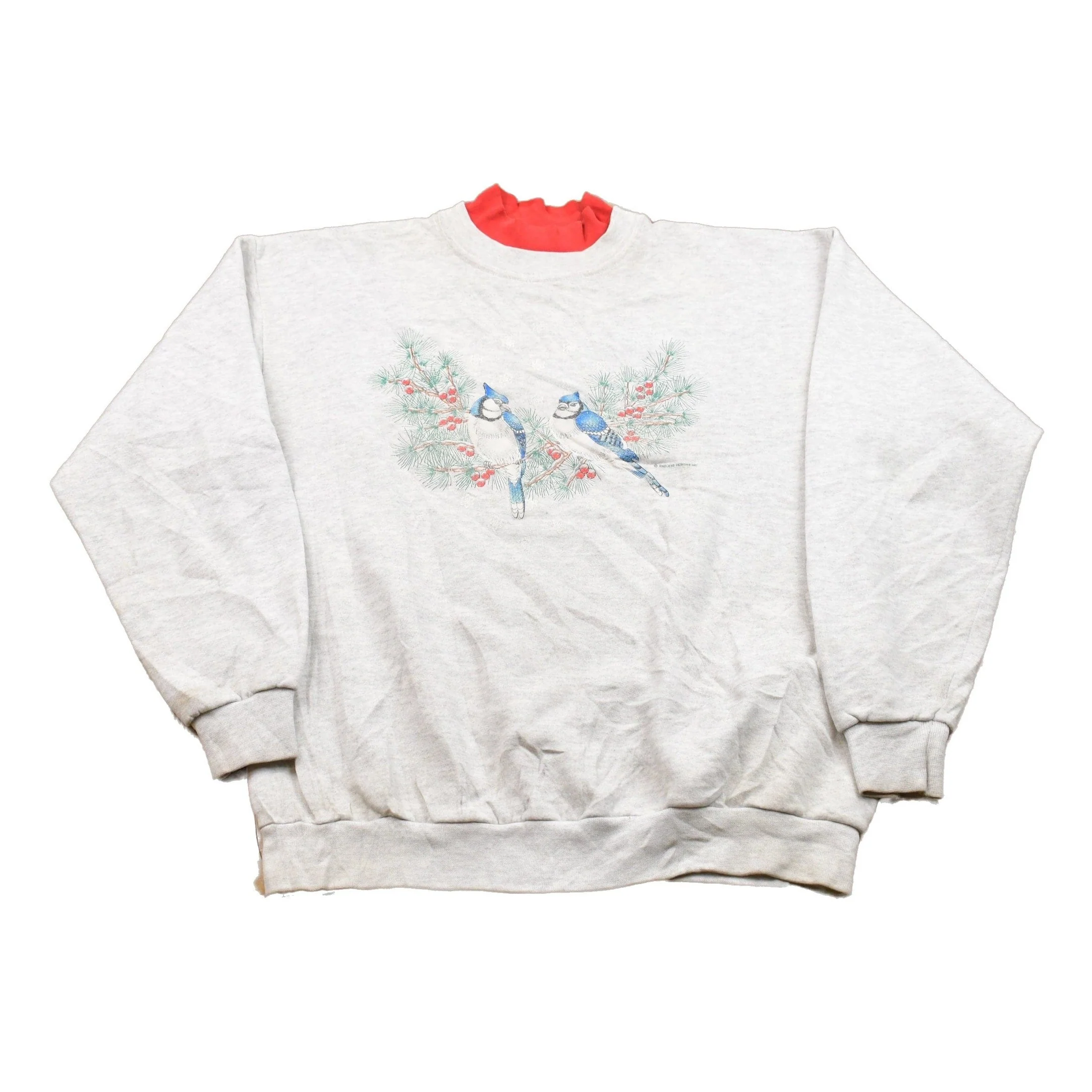 Vintage 1990s J. Macinally Crewneck Blue Jay Sweatshirt Men's Large