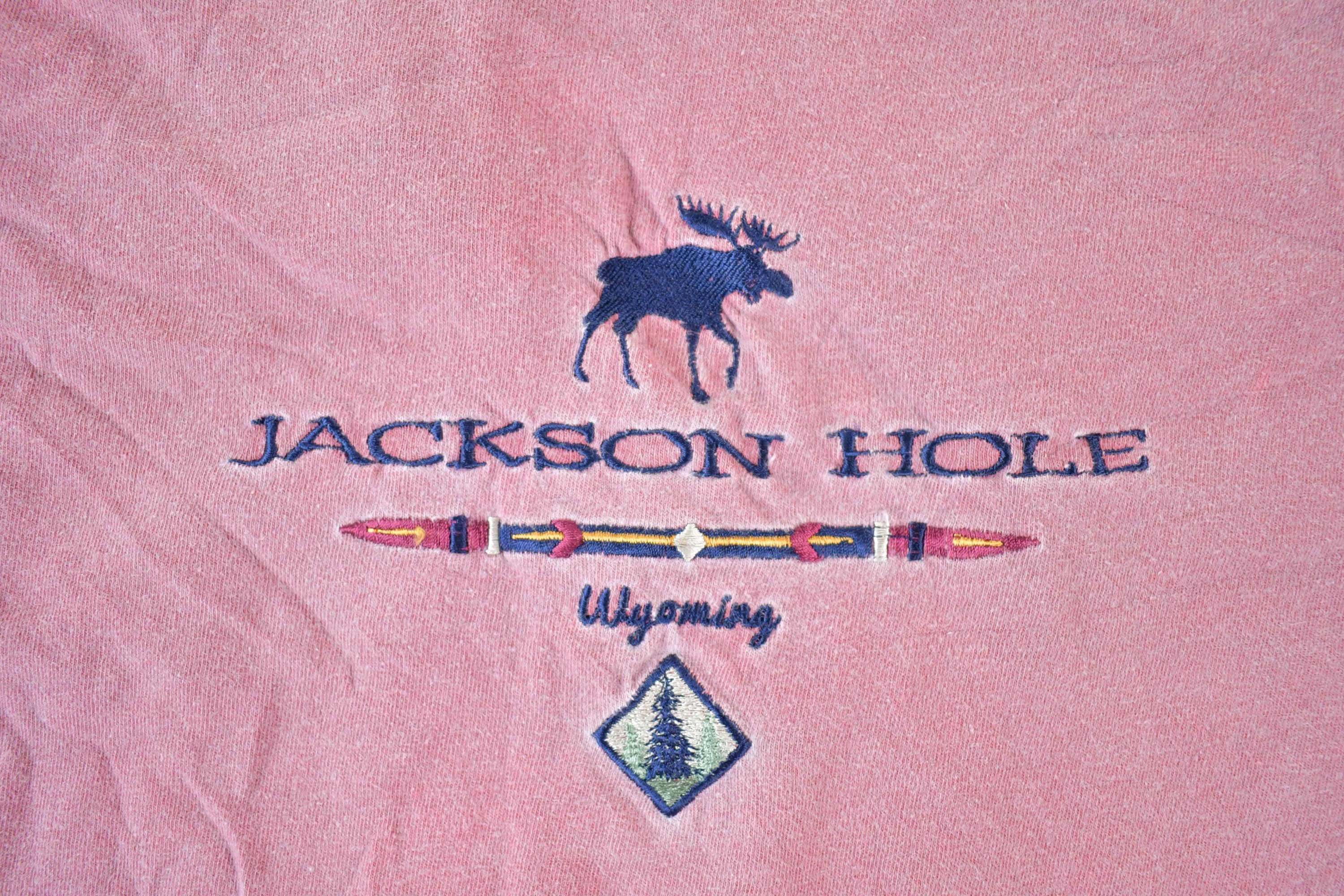 Vintage 1990s Jackson Hole Wyoming Crewneck Sweatshirt Mens M - Image 3