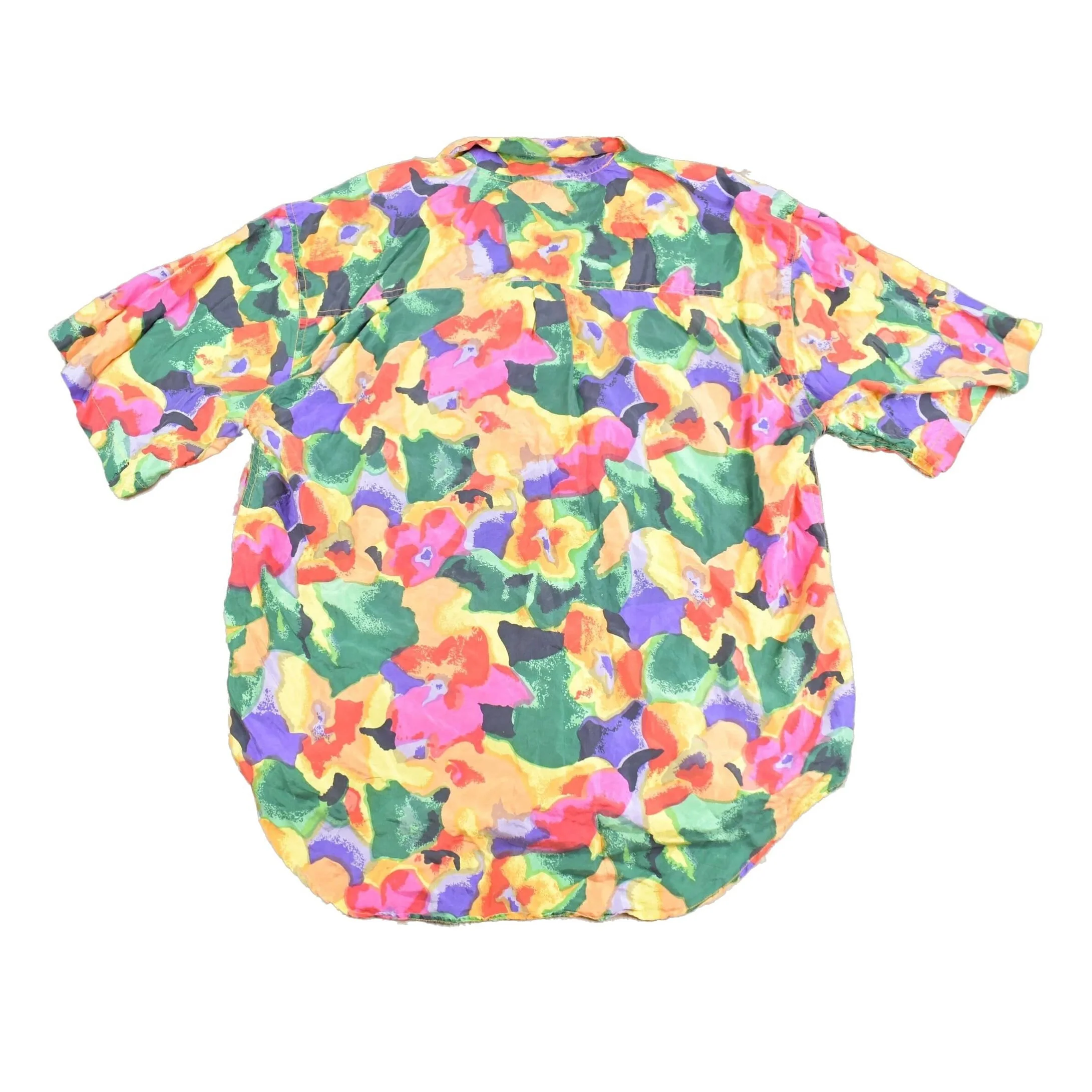Vintage 1990s Jane Ashley Floral Short Sleeve Button Up Shirt Men's Medium - Image 2