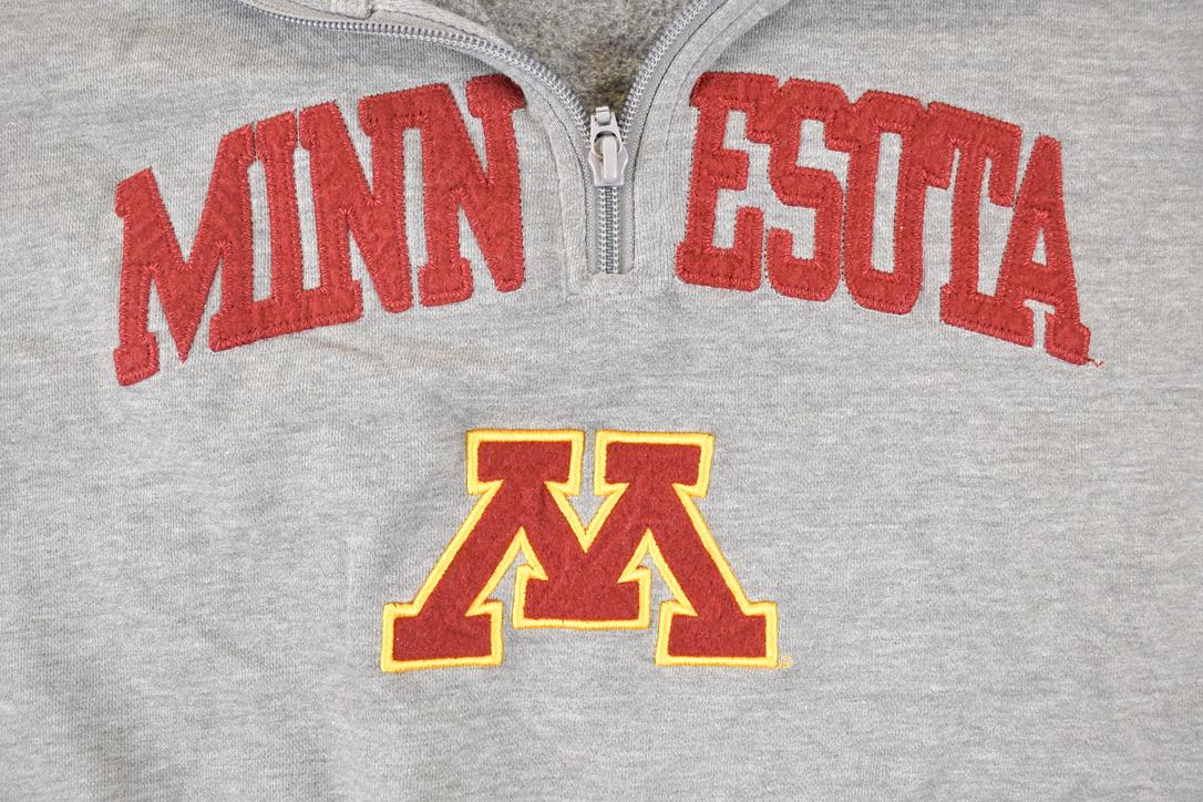 Vintage 1990s Jansport Minnesota Quarter Zip Embroidered University Crewneck Sweater Mens L - Image 3