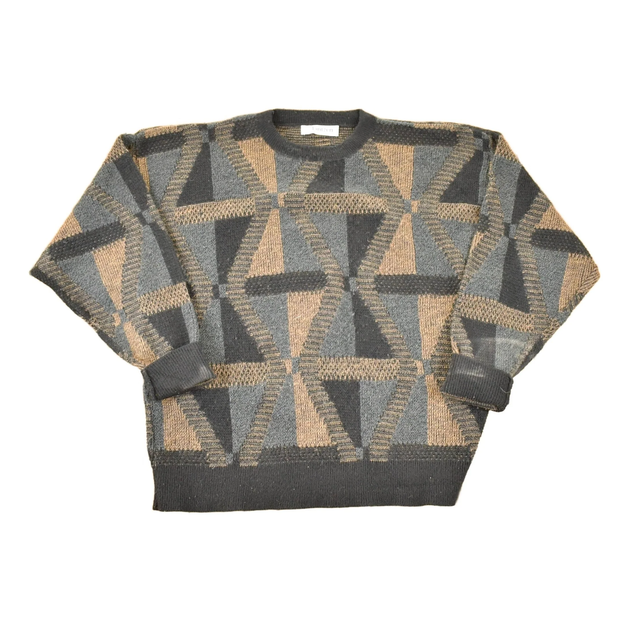 Vintage 1990s Jantzen Abstract Knit Crewneck Sweater Mens L