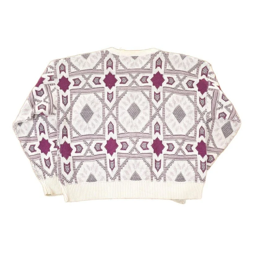 Vintage 1990s Jantzen Abstract Knit Crewneck Sweater Men's M - Image 2