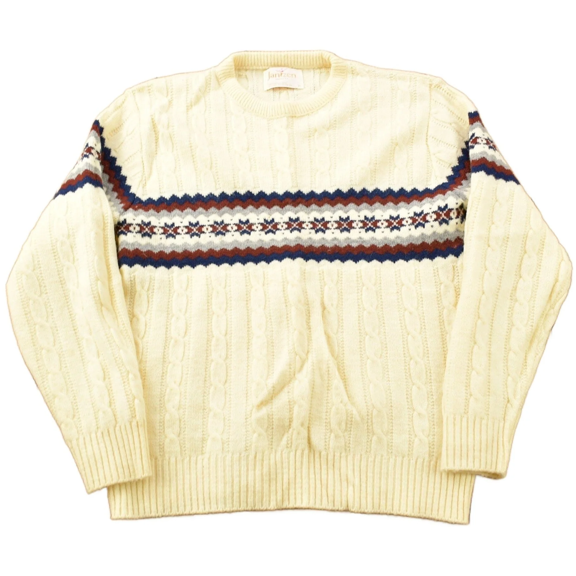 Vintage 1990s Jantzen Knitted Crewneck Sweater Men's Medium