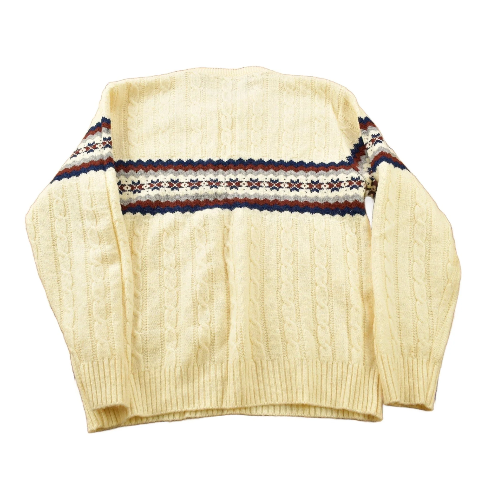 Vintage 1990s Jantzen Knitted Crewneck Sweater Men's Medium - Image 2