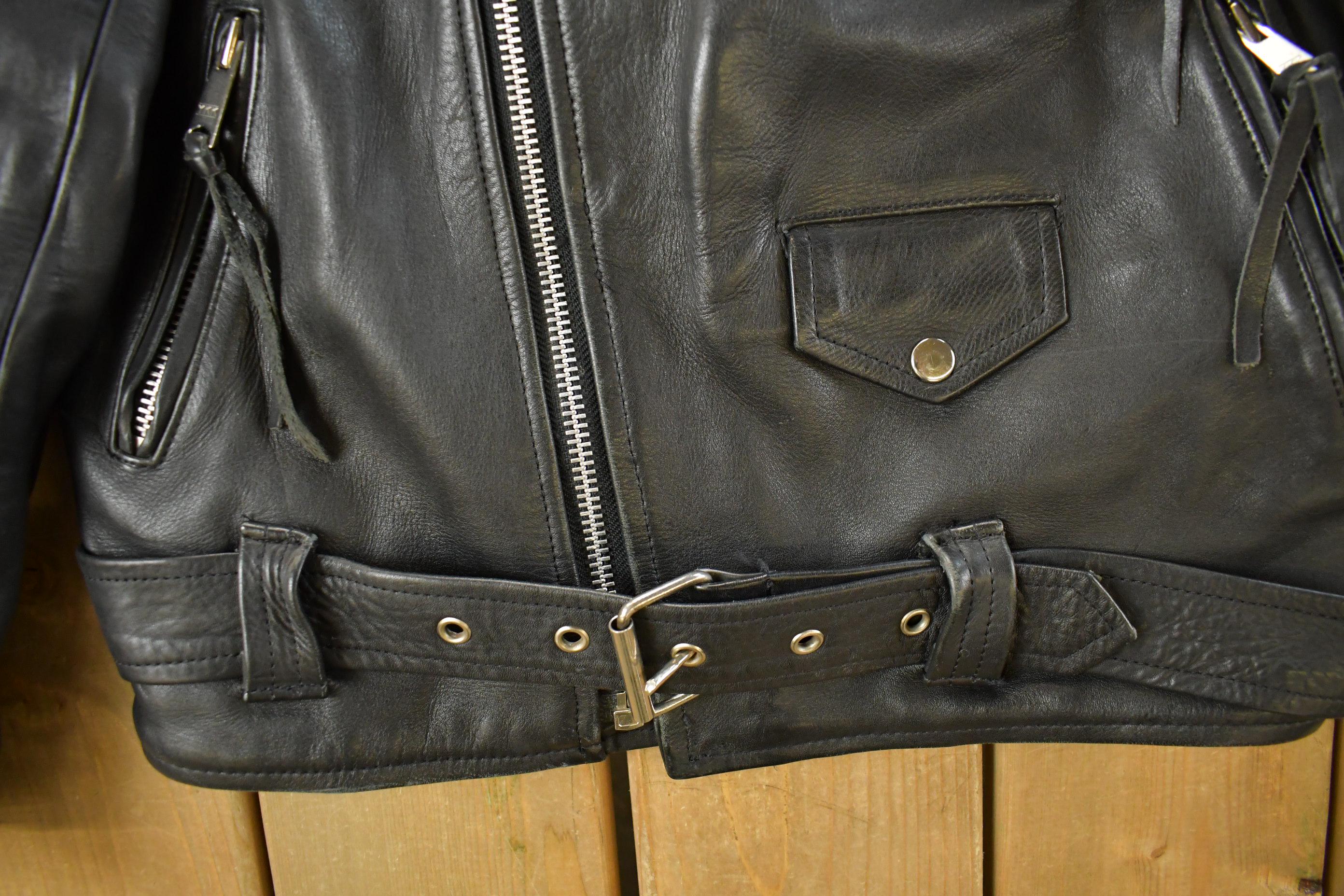 Vintage 1990s Jarvis Bond Leather Biker Jacket Men's Large - Image 3