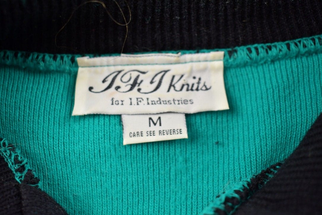 Vintage 1990s JFJ Knitted Button Up Sweater Men's XS - Image 3