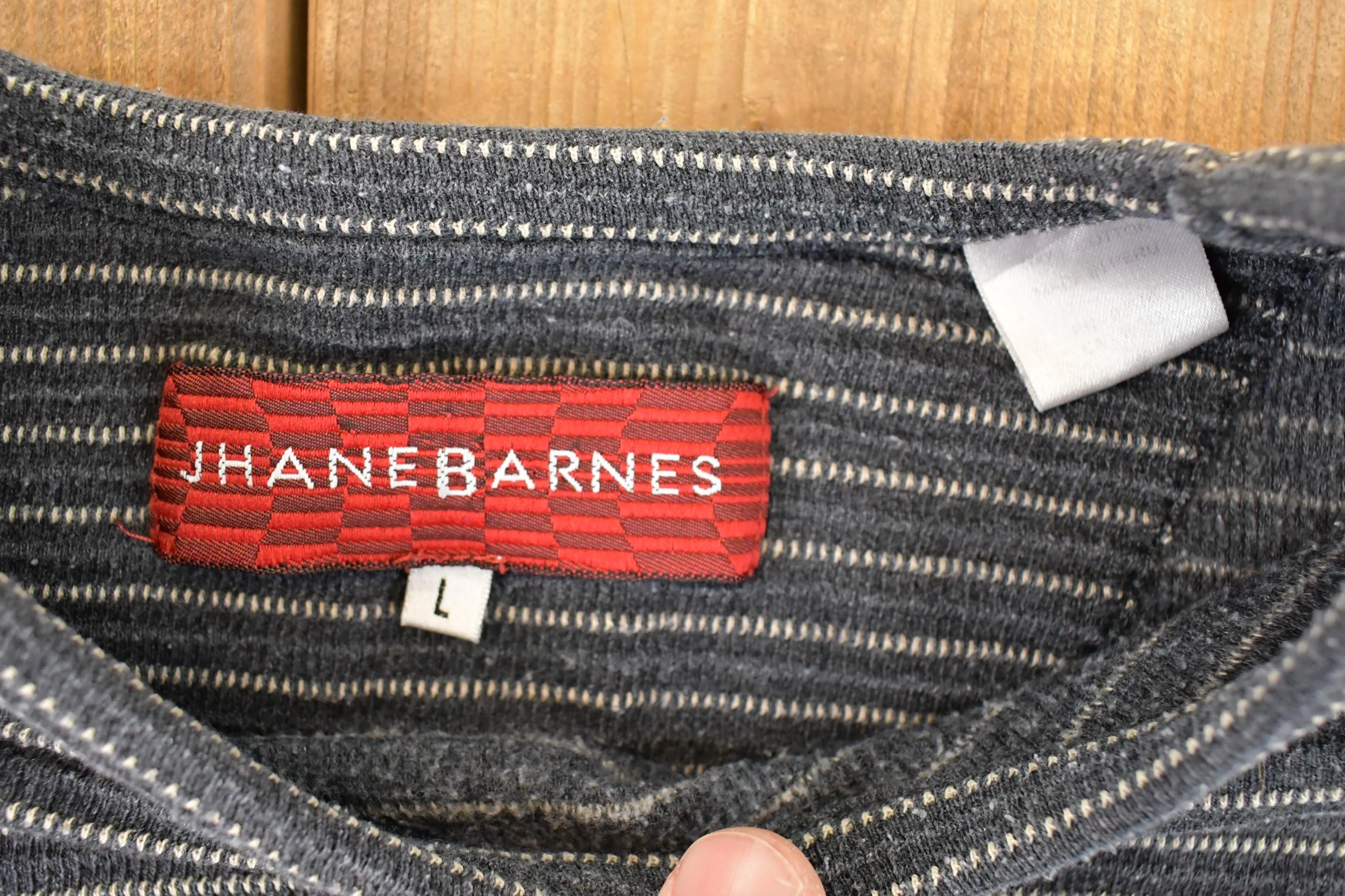 Vintage 1990s Jhane Barnes Abstract Knit Crewneck Sweater Mens M - Image 3