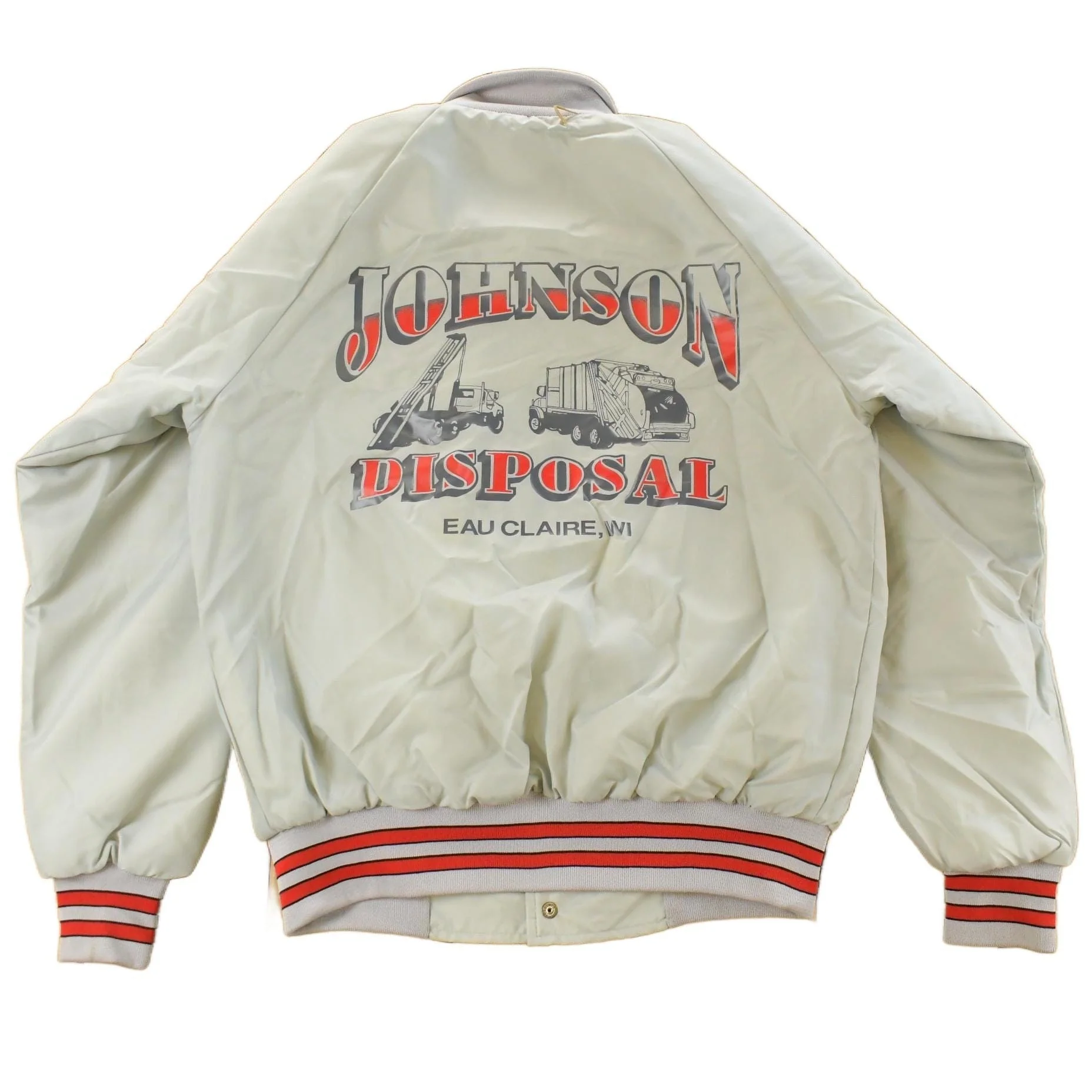 Vintage 1990s Johnson Disposal Snap On Bomber Jacket Men's Medium - Image 2