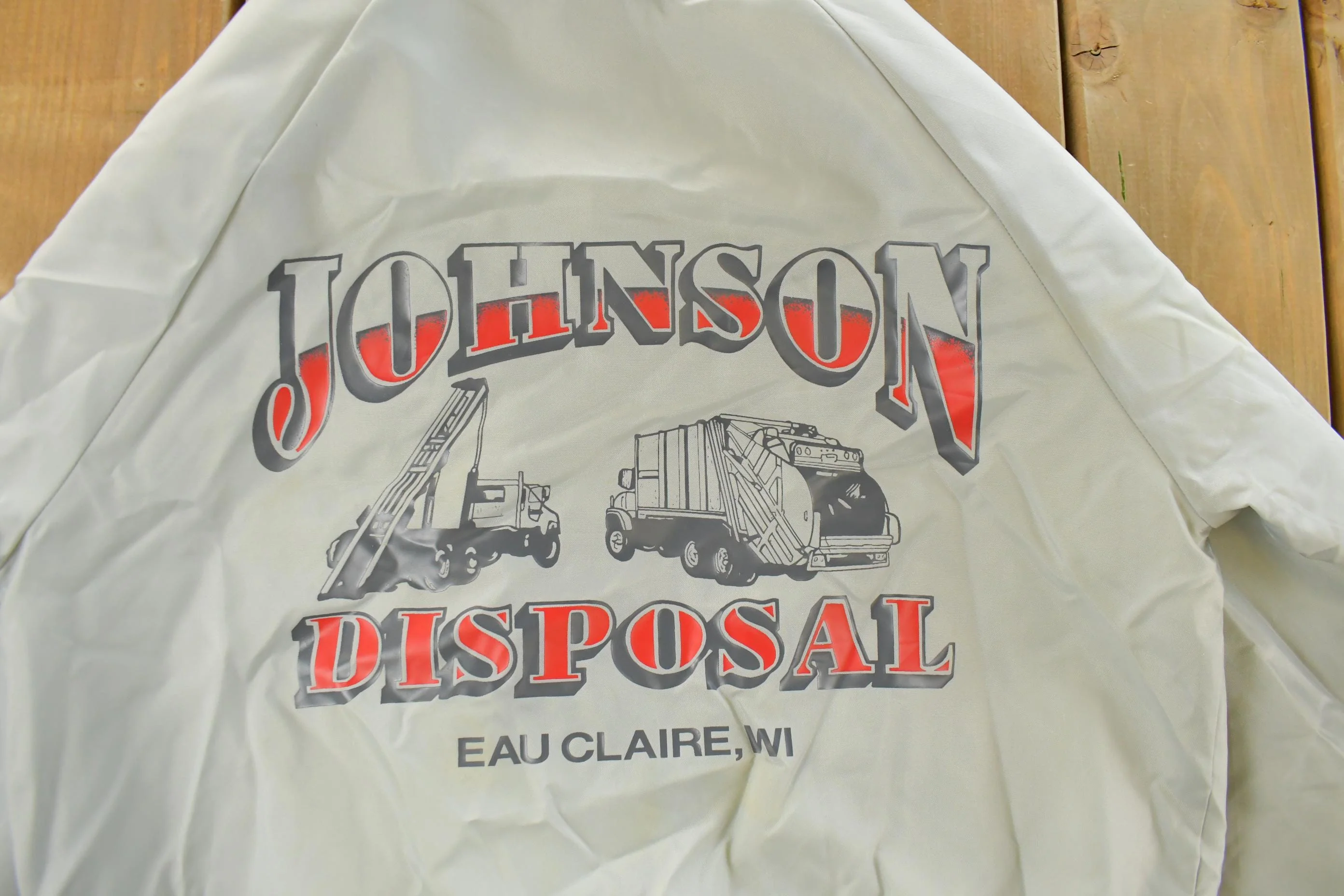 Vintage 1990s Johnson Disposal Snap On Bomber Jacket Men's Medium - Image 6