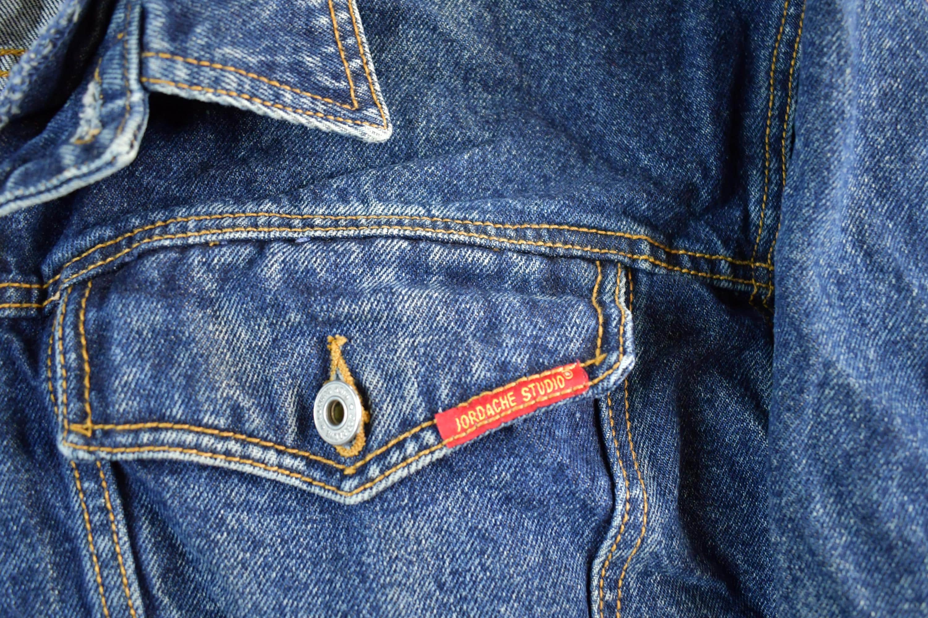 Vintage 1990s Jordache Denim Jean Trucker Jacket Men's Medium - Image 4