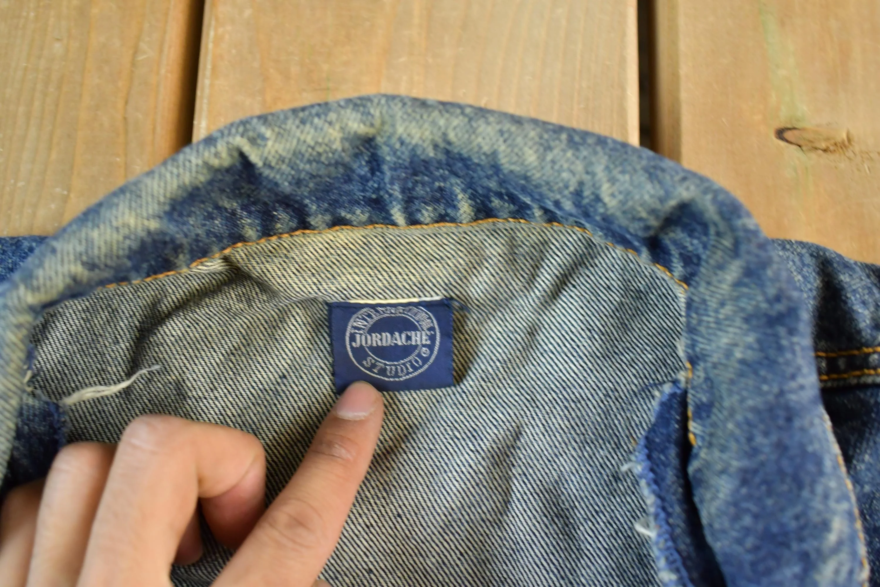 Vintage 1990s Jordache Denim Jean Trucker Jacket Men's Medium - Image 5