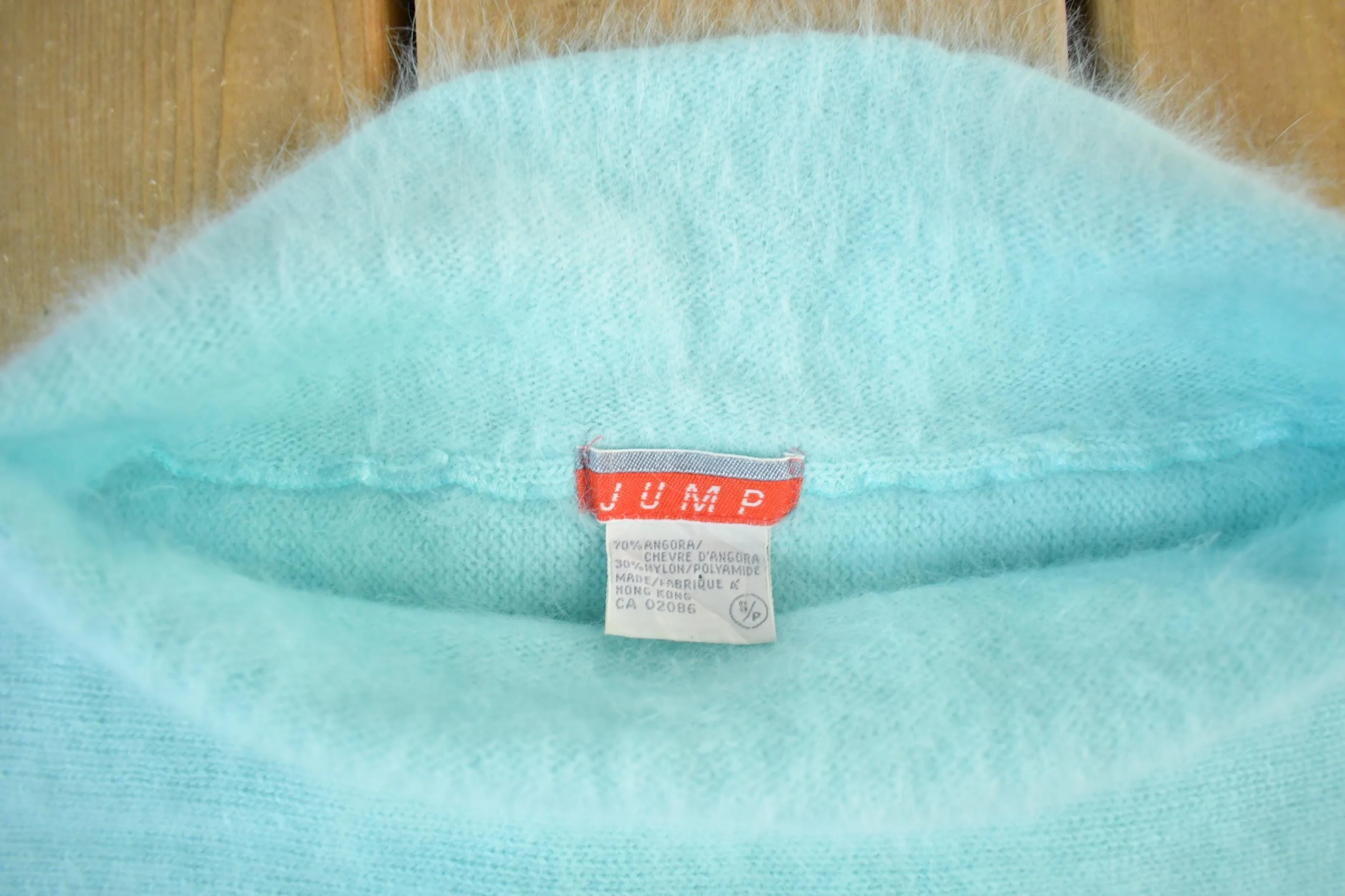 Vintage 1990s Jump Angora Shawl Collar Knit Sweater Women's Small - Image 3